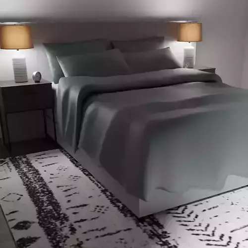 King Bed ASHLEY Baxton Studio Fiorenza