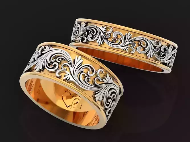 Paired wedding rings 1516