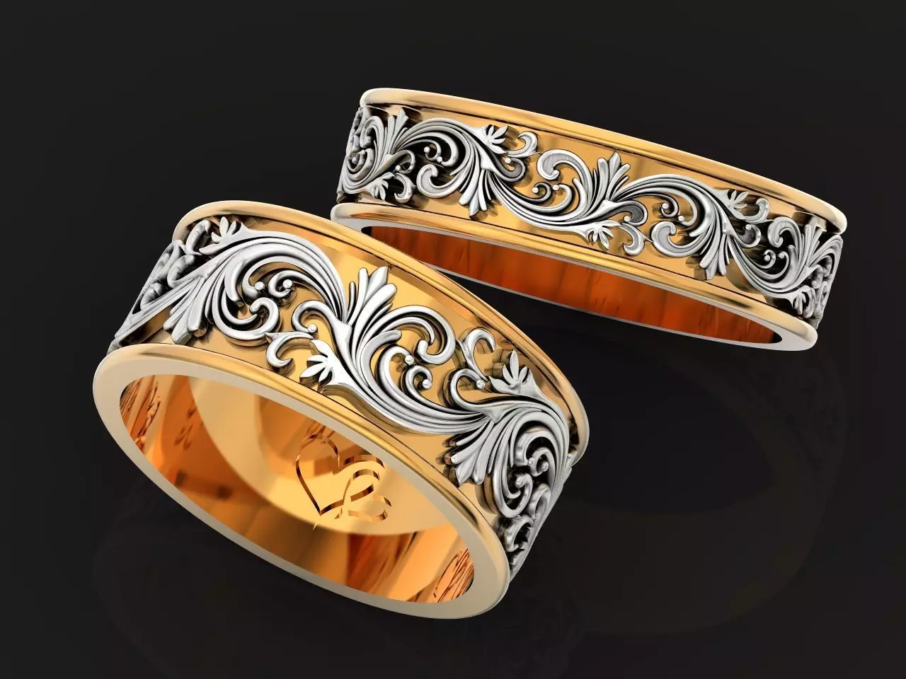 Paired wedding rings 1516 3D print model