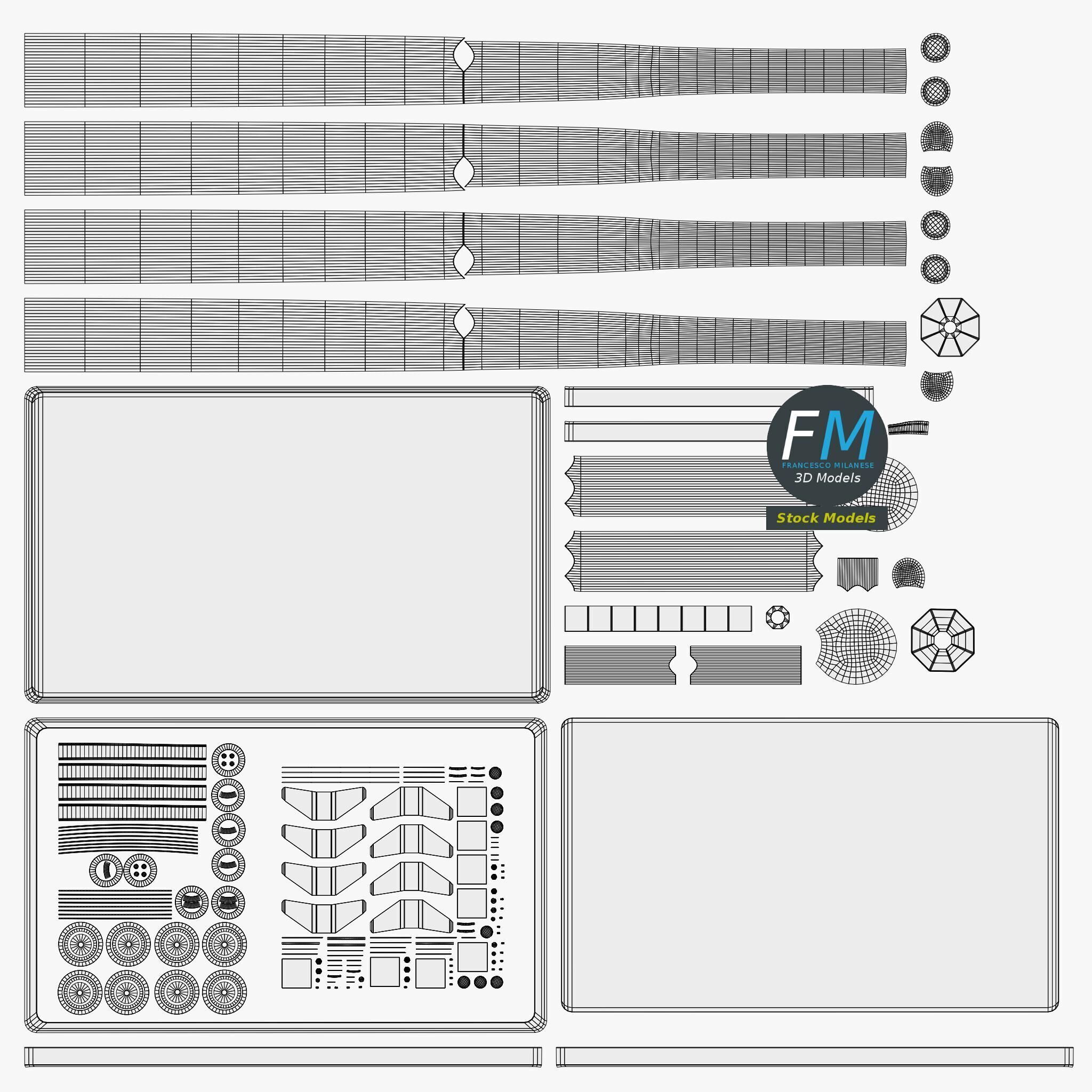 Hotel luggage cart 1 3D model_11