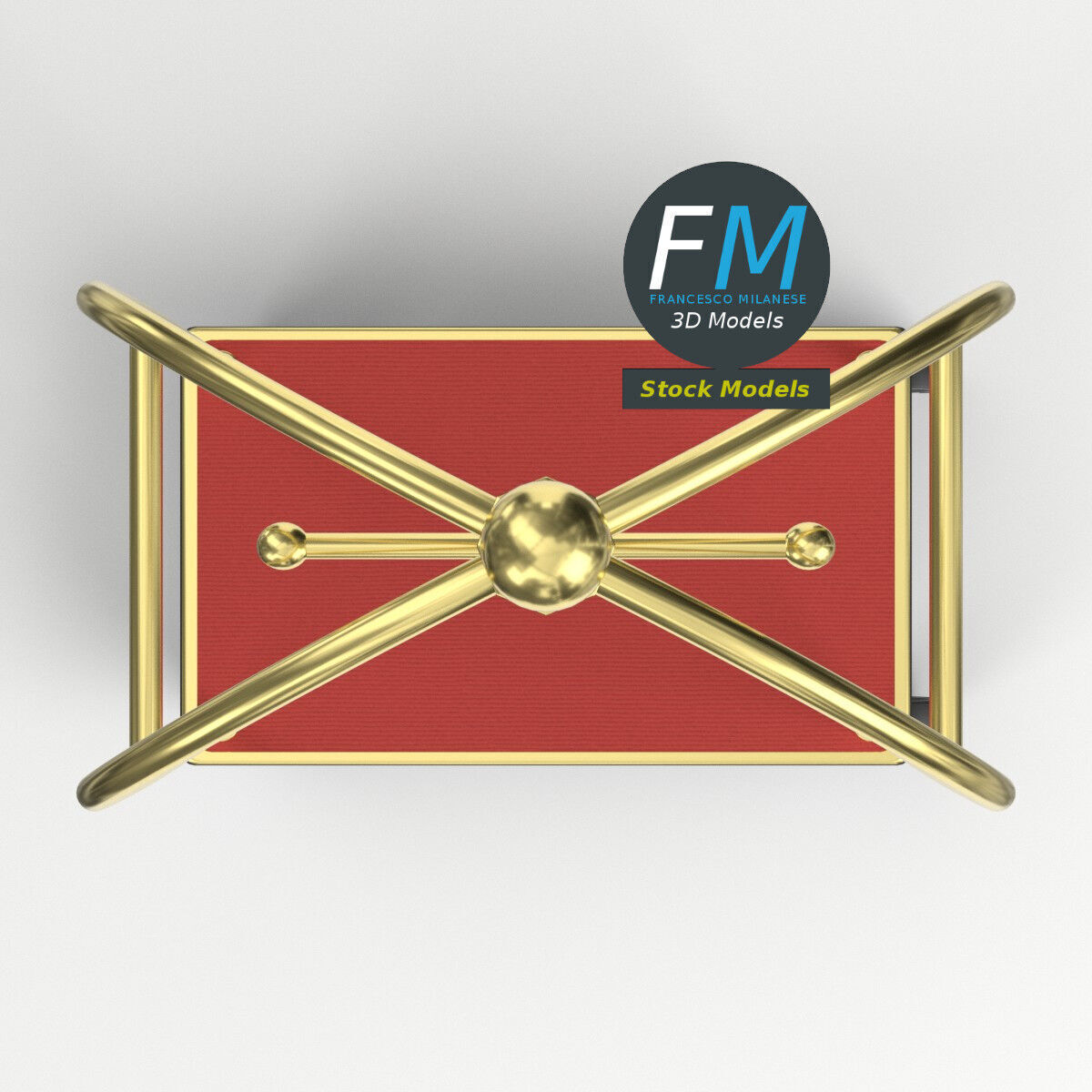 Hotel luggage cart 1 3D model_6