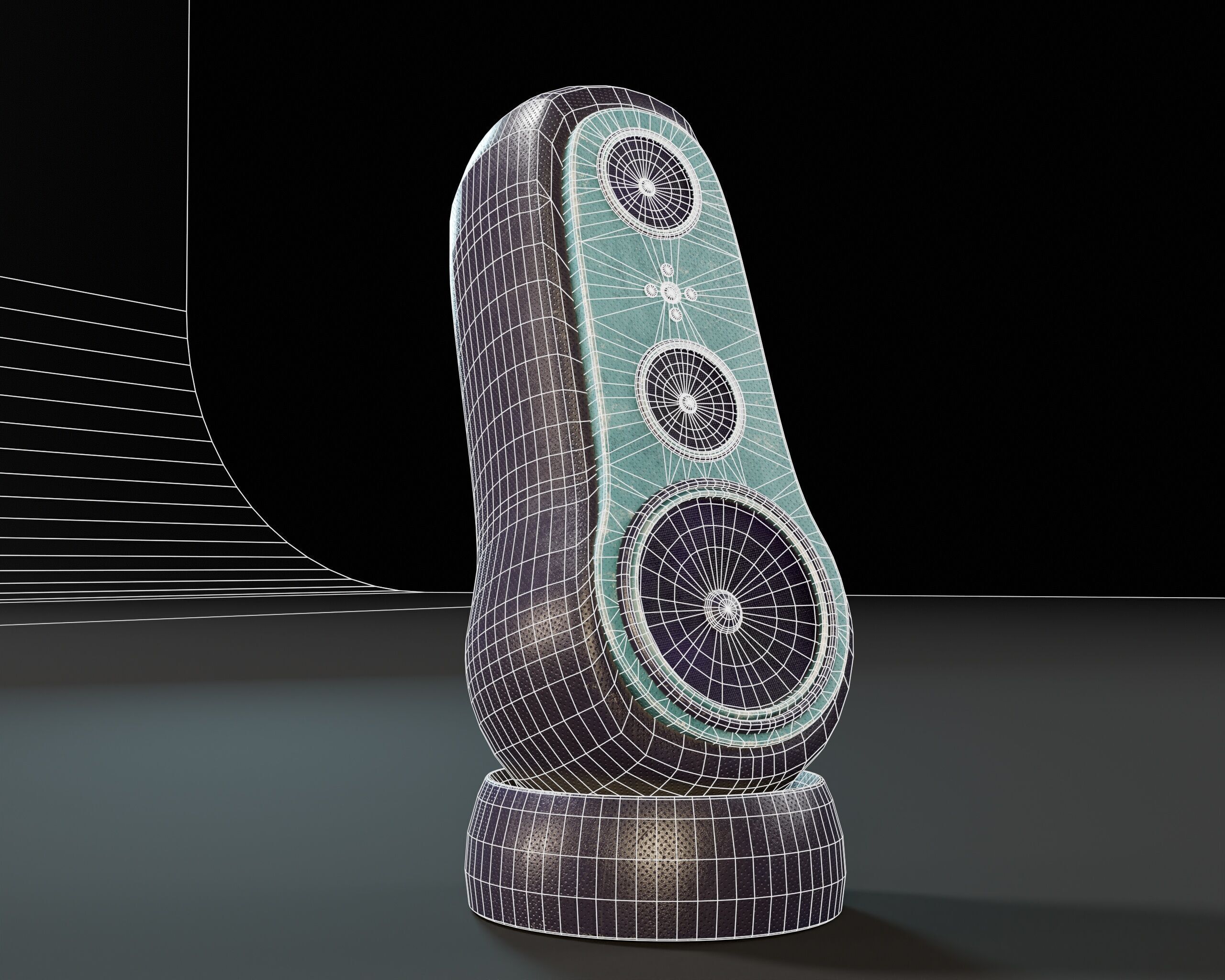 Sci-Fi Nova Sub Speaker Low-poly 3D model_3