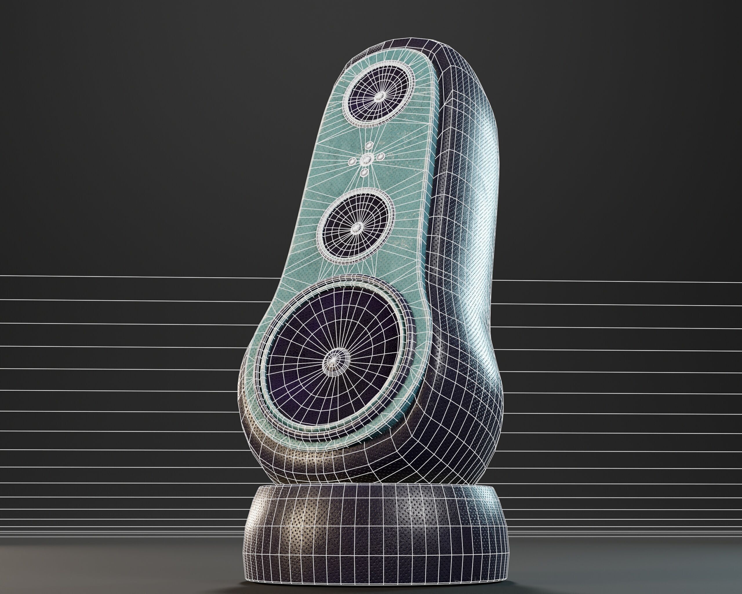 Sci-Fi Nova Sub Speaker Low-poly 3D model_7