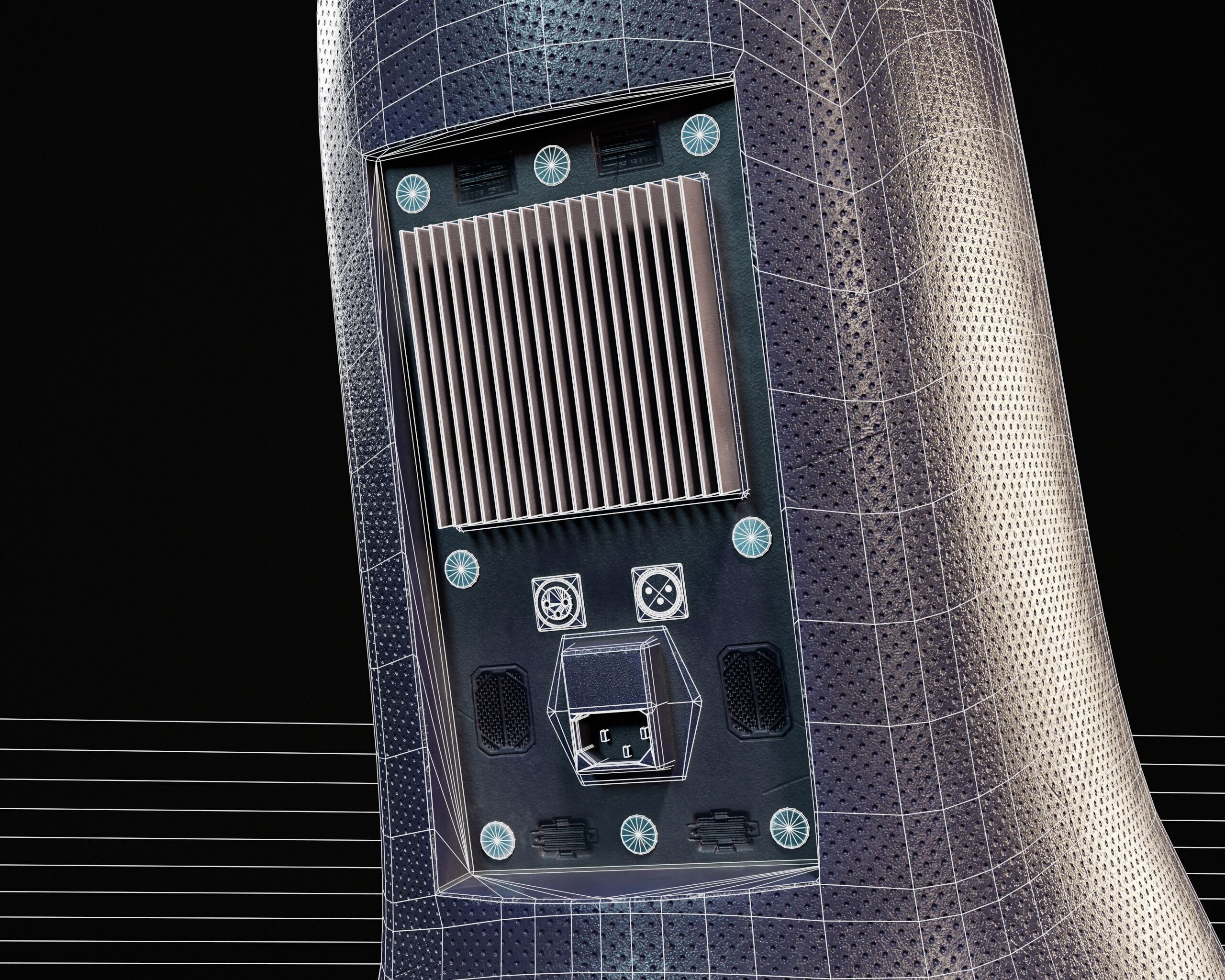 Sci-Fi Nova Sub Speaker Low-poly 3D model_19