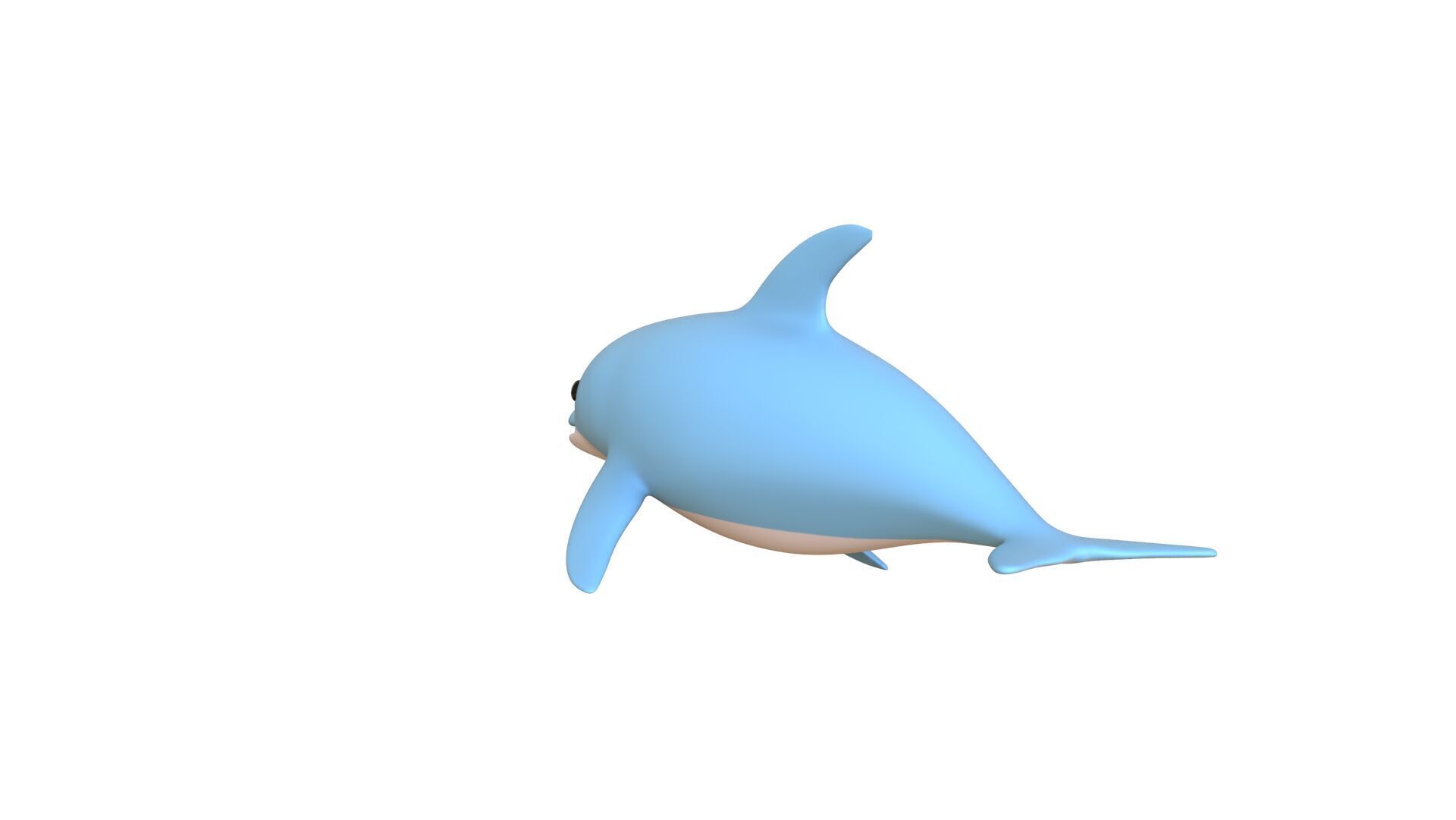 Low Poly - Cartoon Dolphin 1 Rigged Low-poly 3D model_9