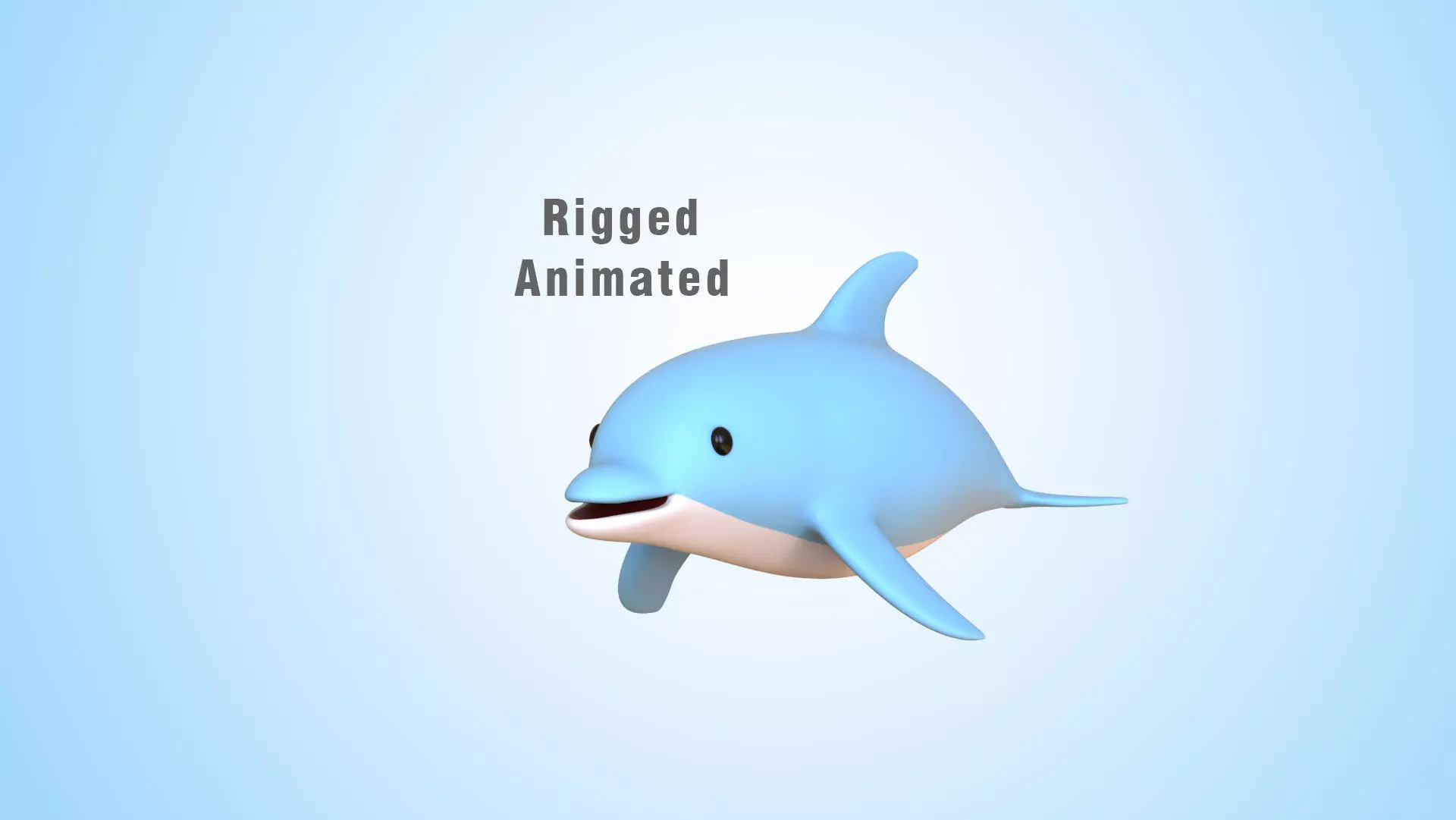 Low Poly - Cartoon Dolphin 1 Rigged Low-poly 3D model_0