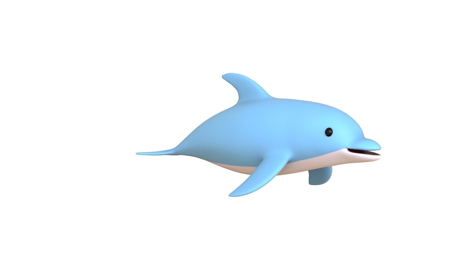 Low Poly - Cartoon Dolphin 1 Rigged Low-poly 3D model_16