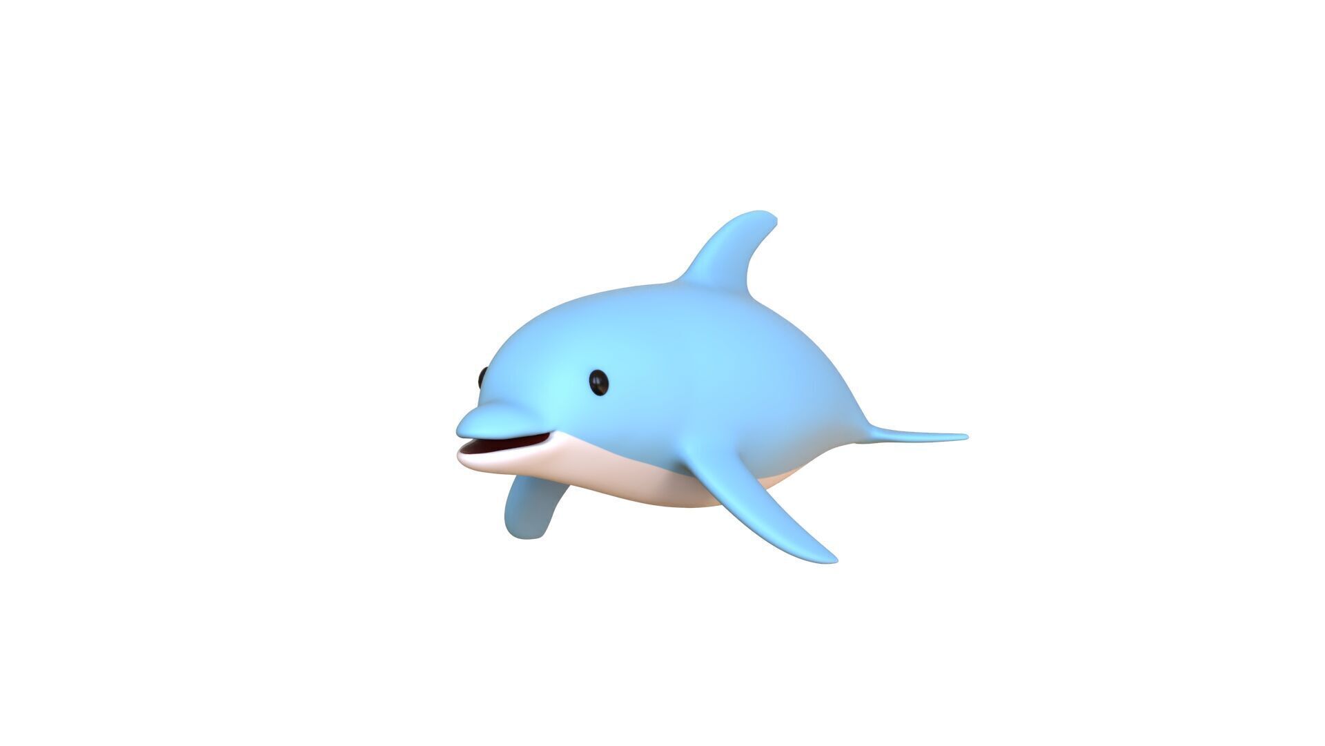 Low Poly - Cartoon Dolphin 1 Rigged Low-poly 3D model_19