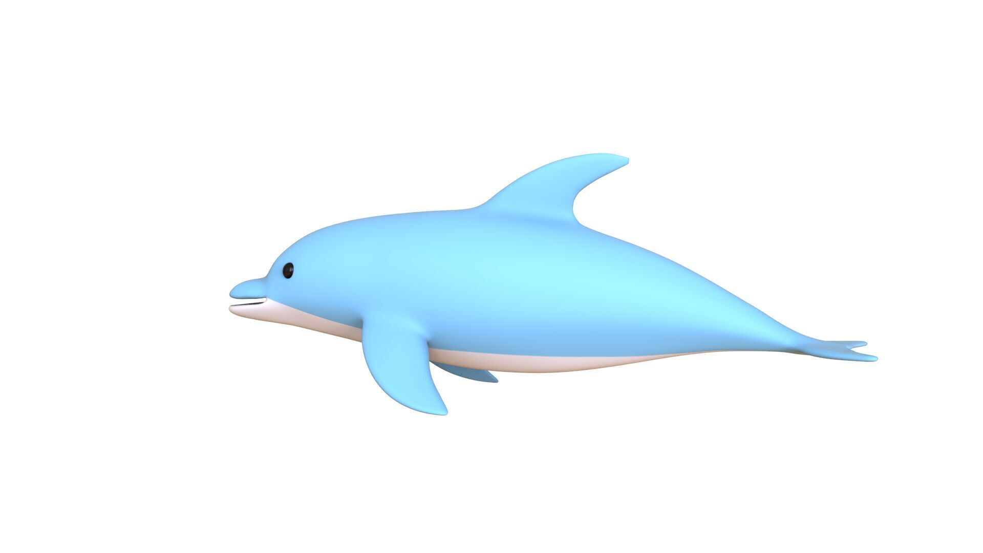 Low Poly - Cartoon Dolphin 1 Rigged Low-poly 3D model_7