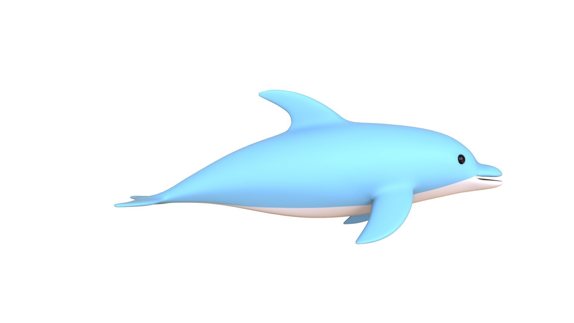 Low Poly - Cartoon Dolphin 1 Rigged Low-poly 3D model_14