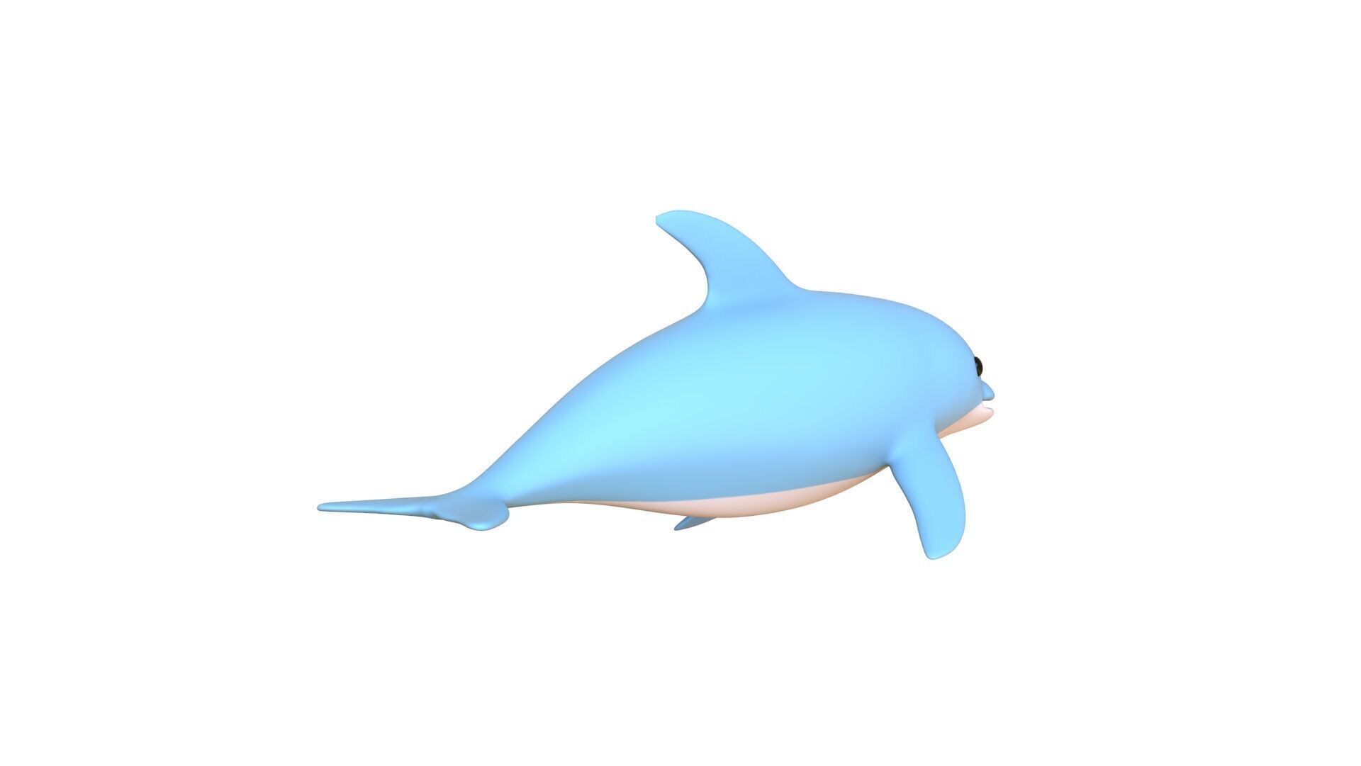Low Poly - Cartoon Dolphin 1 Rigged Low-poly 3D model_12