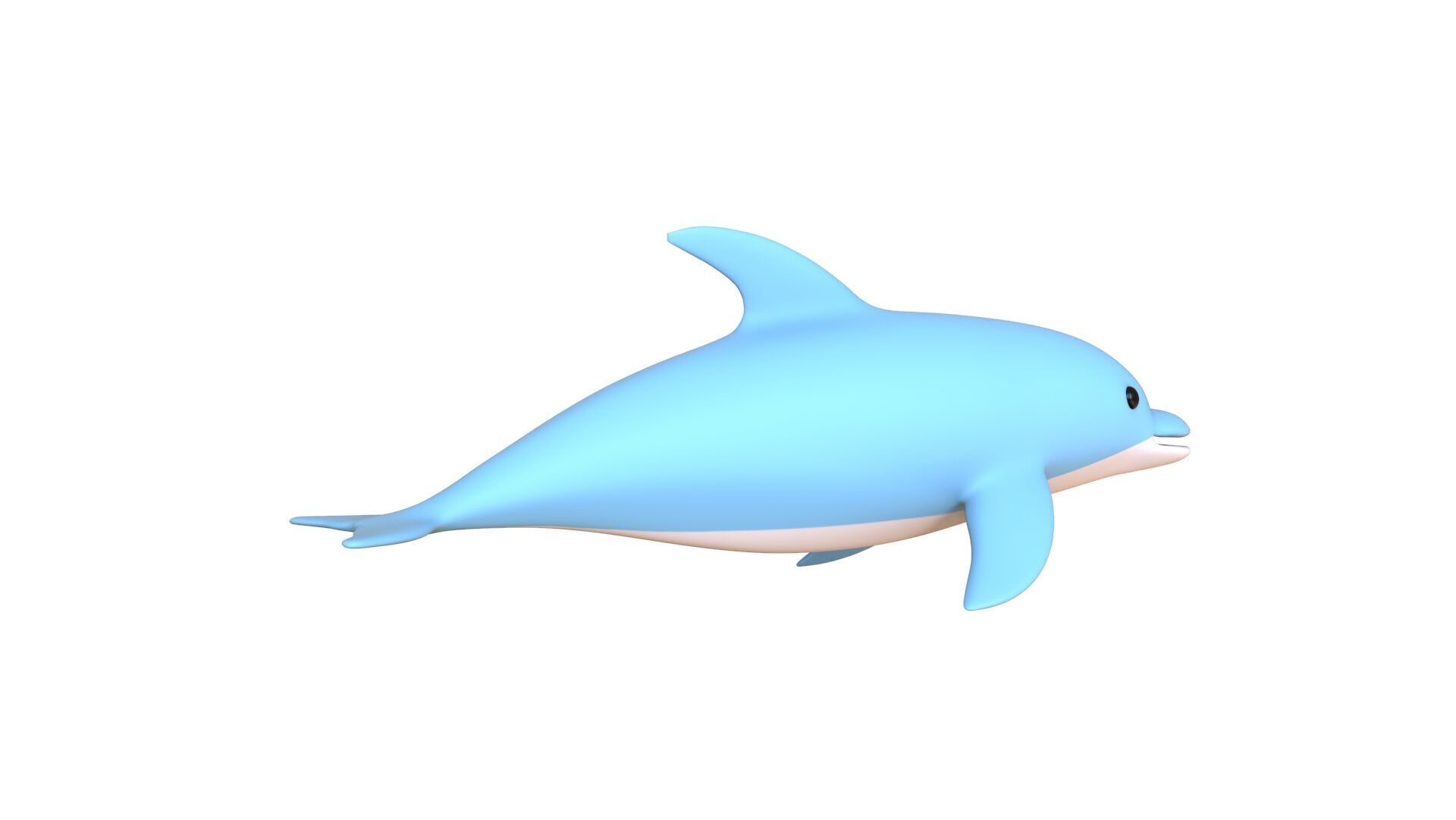 Low Poly - Cartoon Dolphin 1 Rigged Low-poly 3D model_13