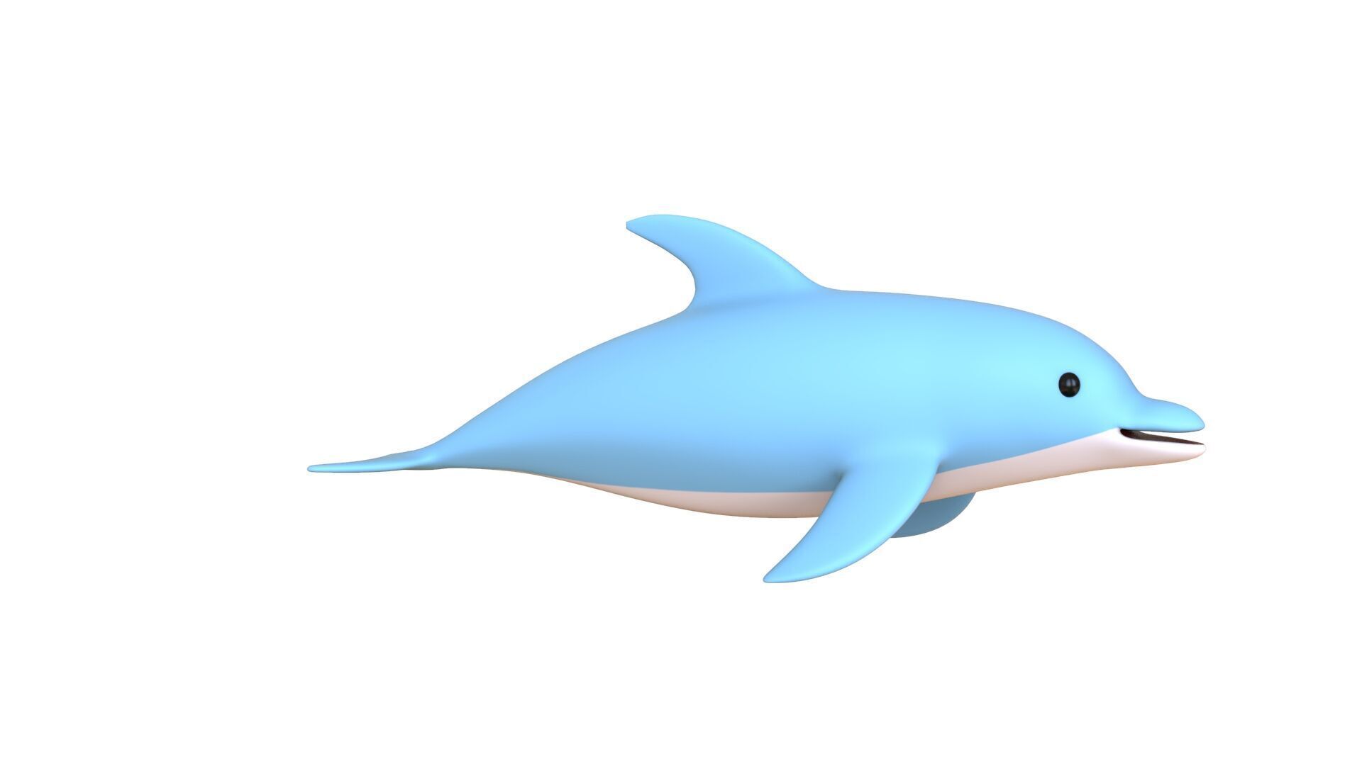 Low Poly - Cartoon Dolphin 1 Rigged Low-poly 3D model_15
