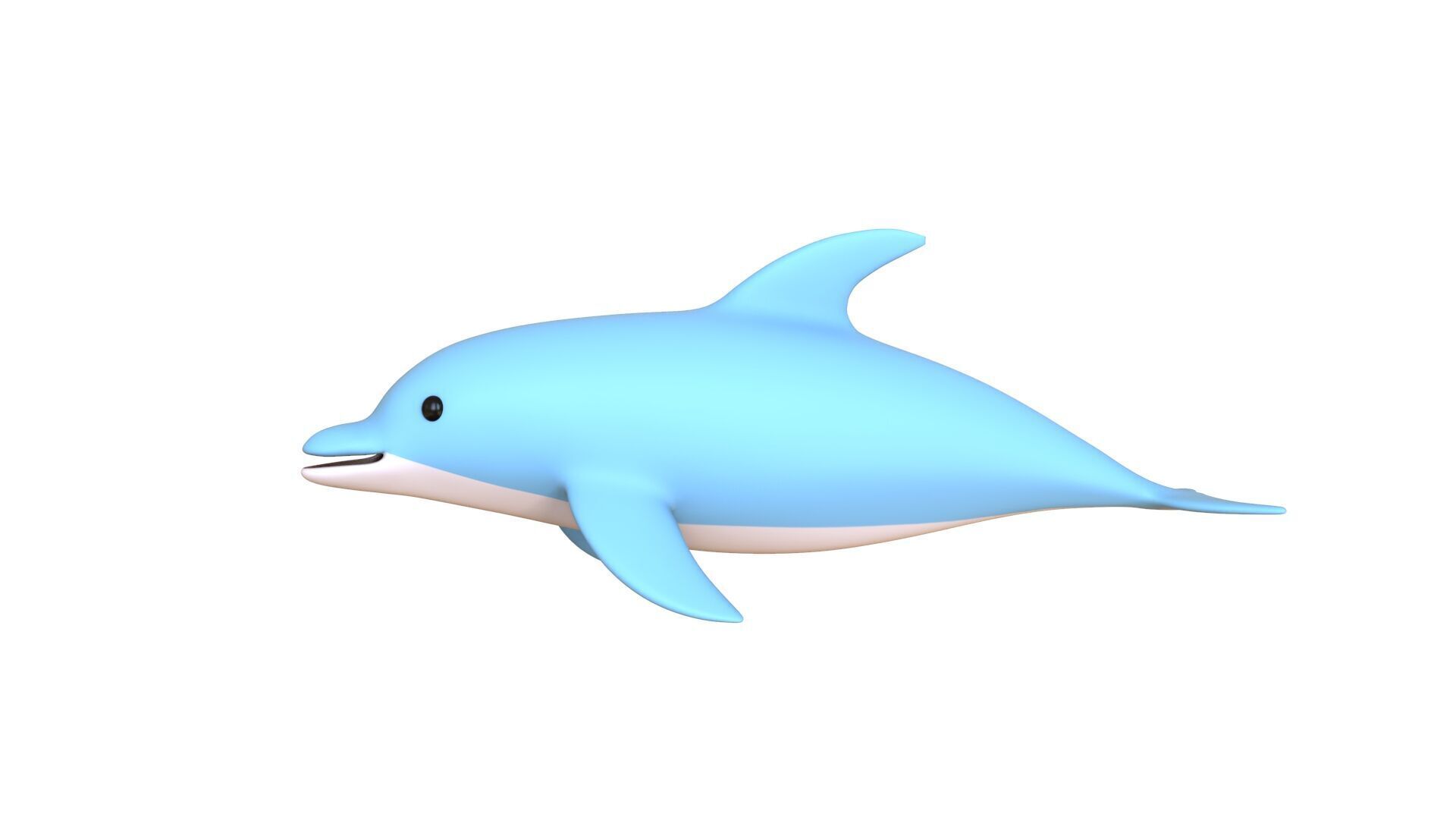 Low Poly - Cartoon Dolphin 1 Rigged Low-poly 3D model_6