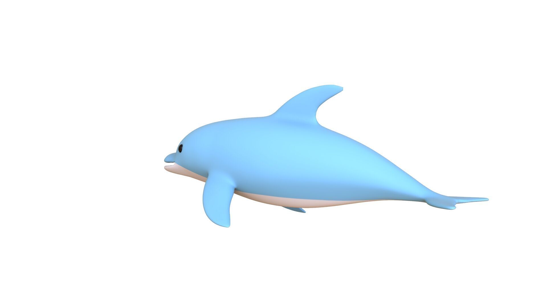 Low Poly - Cartoon Dolphin 1 Rigged Low-poly 3D model_8