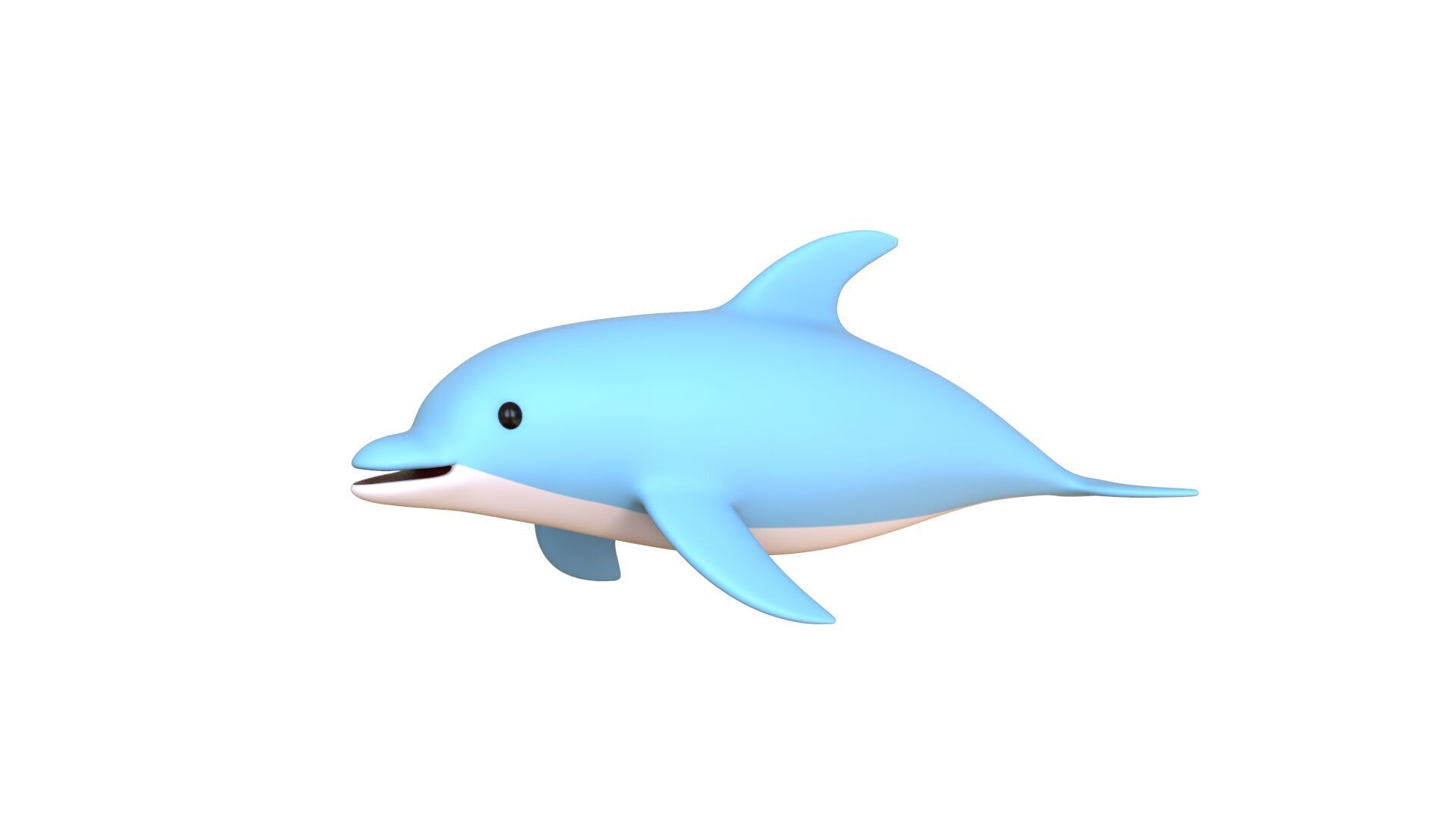 Low Poly - Cartoon Dolphin 1 Rigged Low-poly 3D model_5