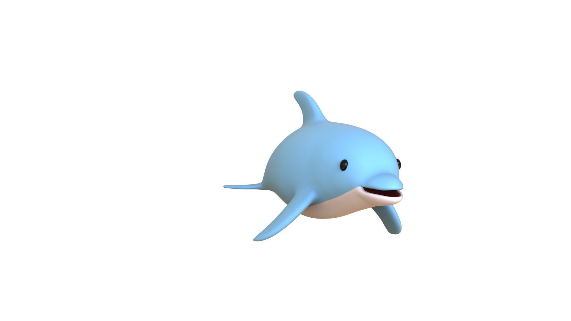 Low Poly - Cartoon Dolphin 1 Rigged Low-poly 3D model_17