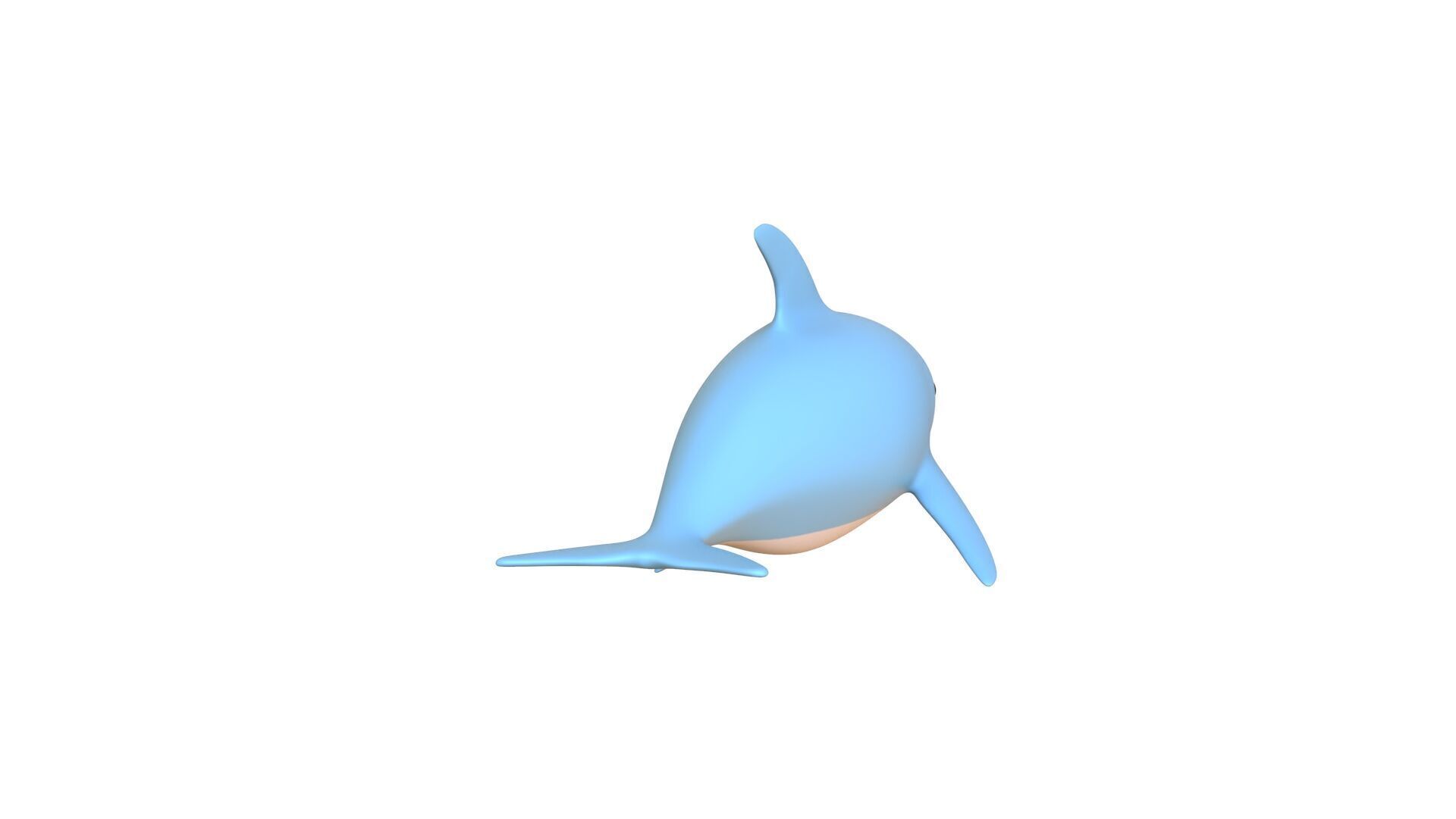 Low Poly - Cartoon Dolphin 1 Rigged Low-poly 3D model_11