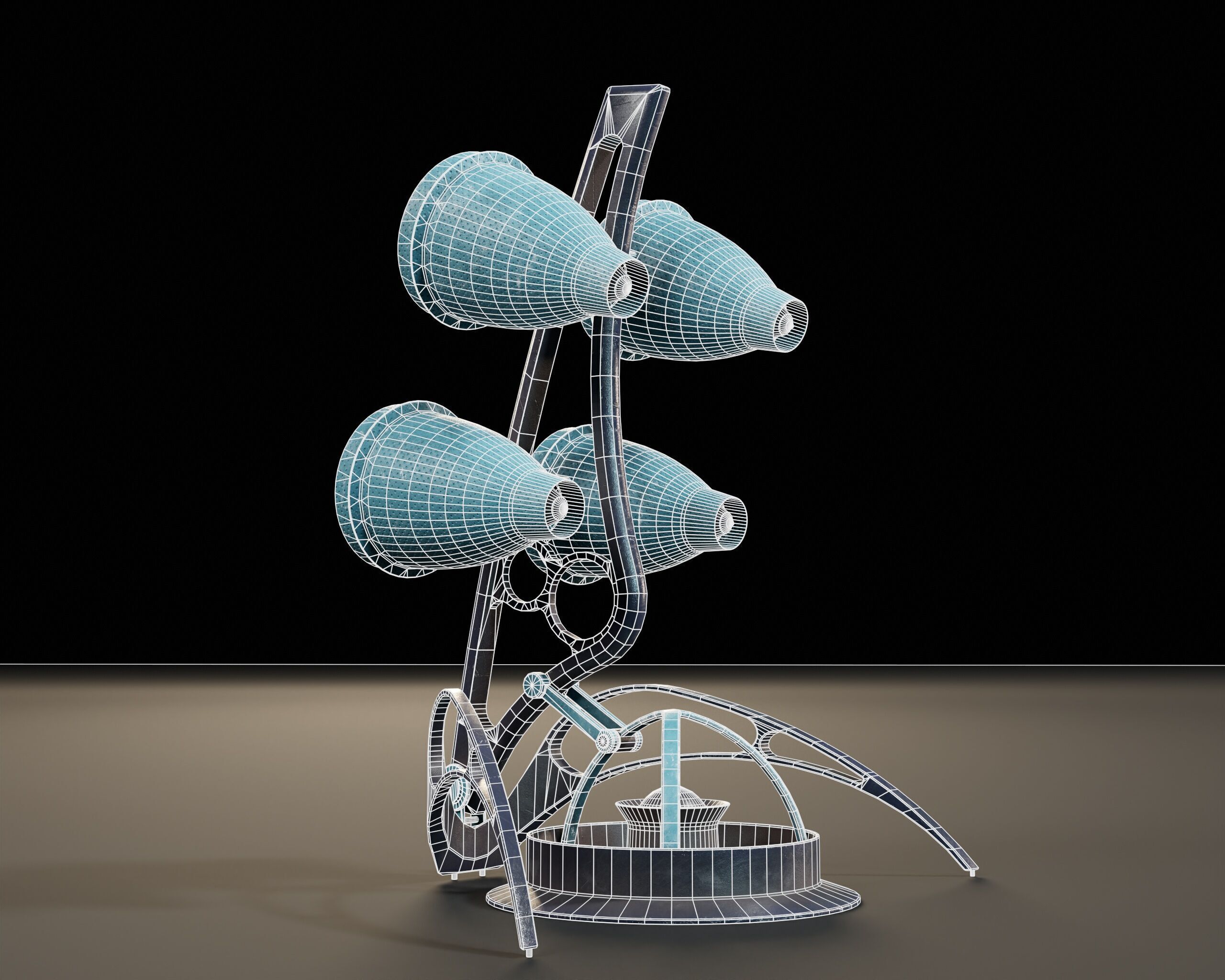 Sci-Fi Nova Wireless Speaker Low-poly 3D model_15