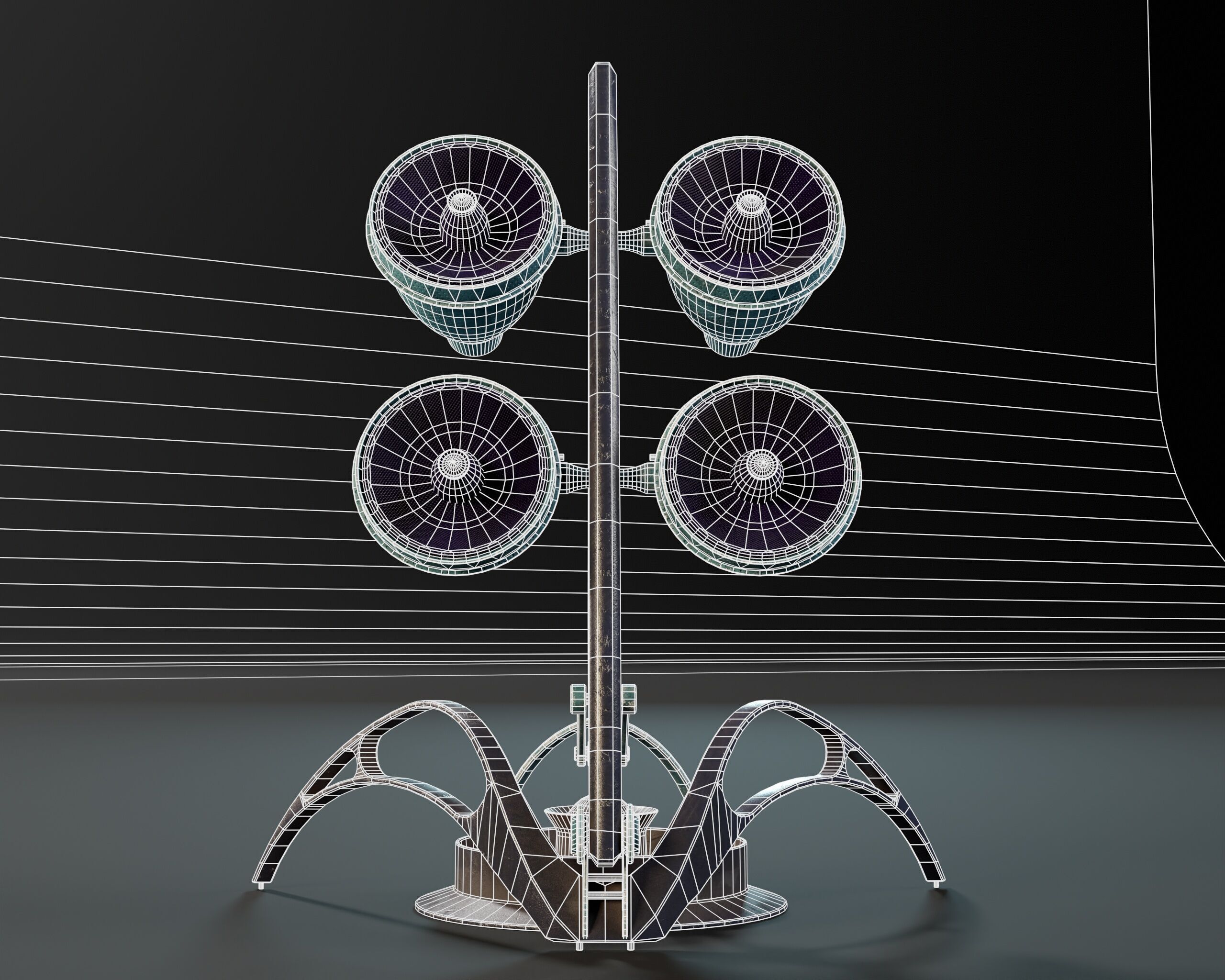 Sci-Fi Nova Wireless Speaker Low-poly 3D model_7