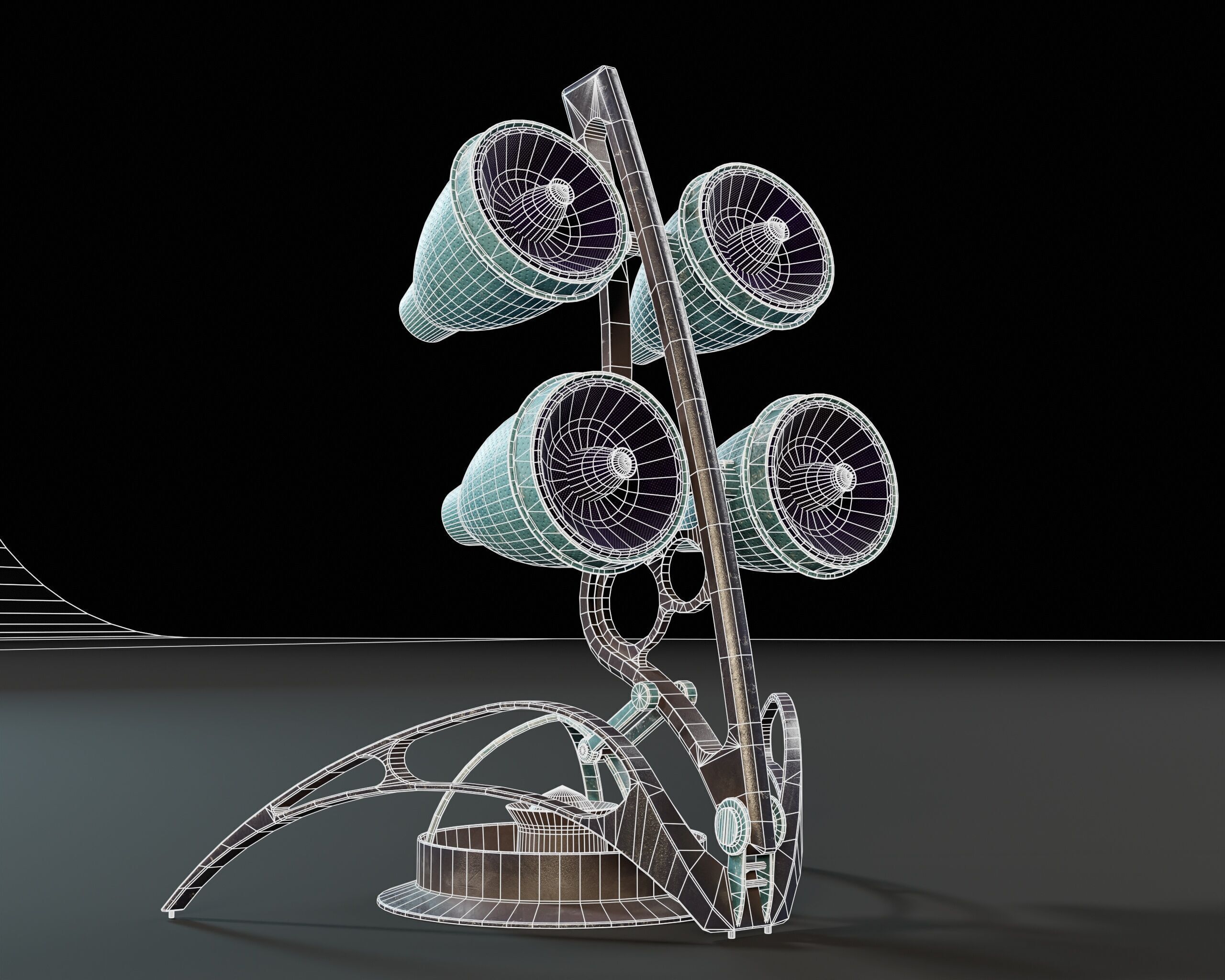 Sci-Fi Nova Wireless Speaker Low-poly 3D model_3