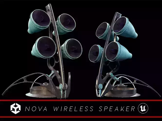 Sci-Fi Nova Wireless Speaker Low-poly 3D model