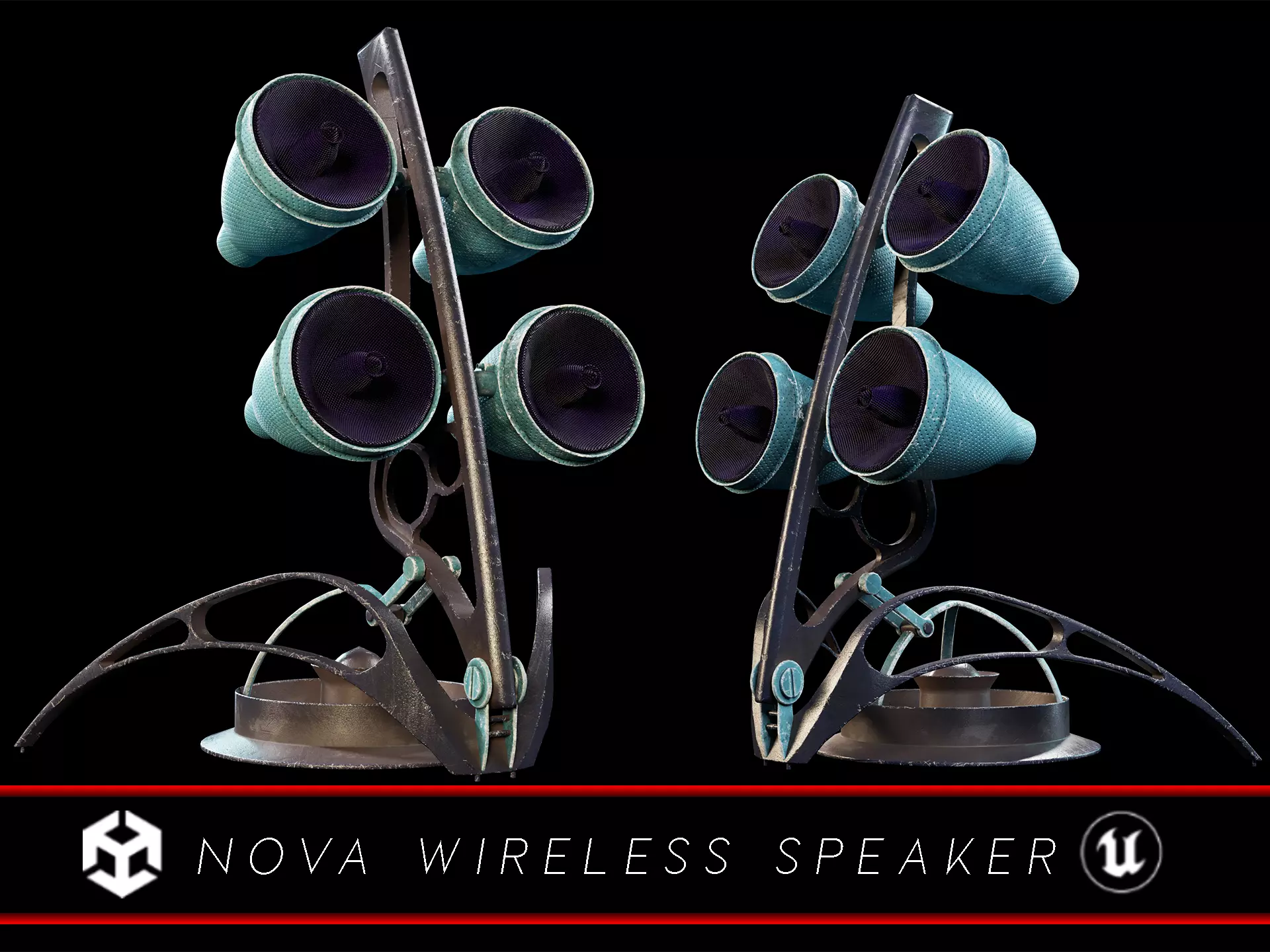 Sci-Fi Nova Wireless Speaker Low-poly 3D model_0