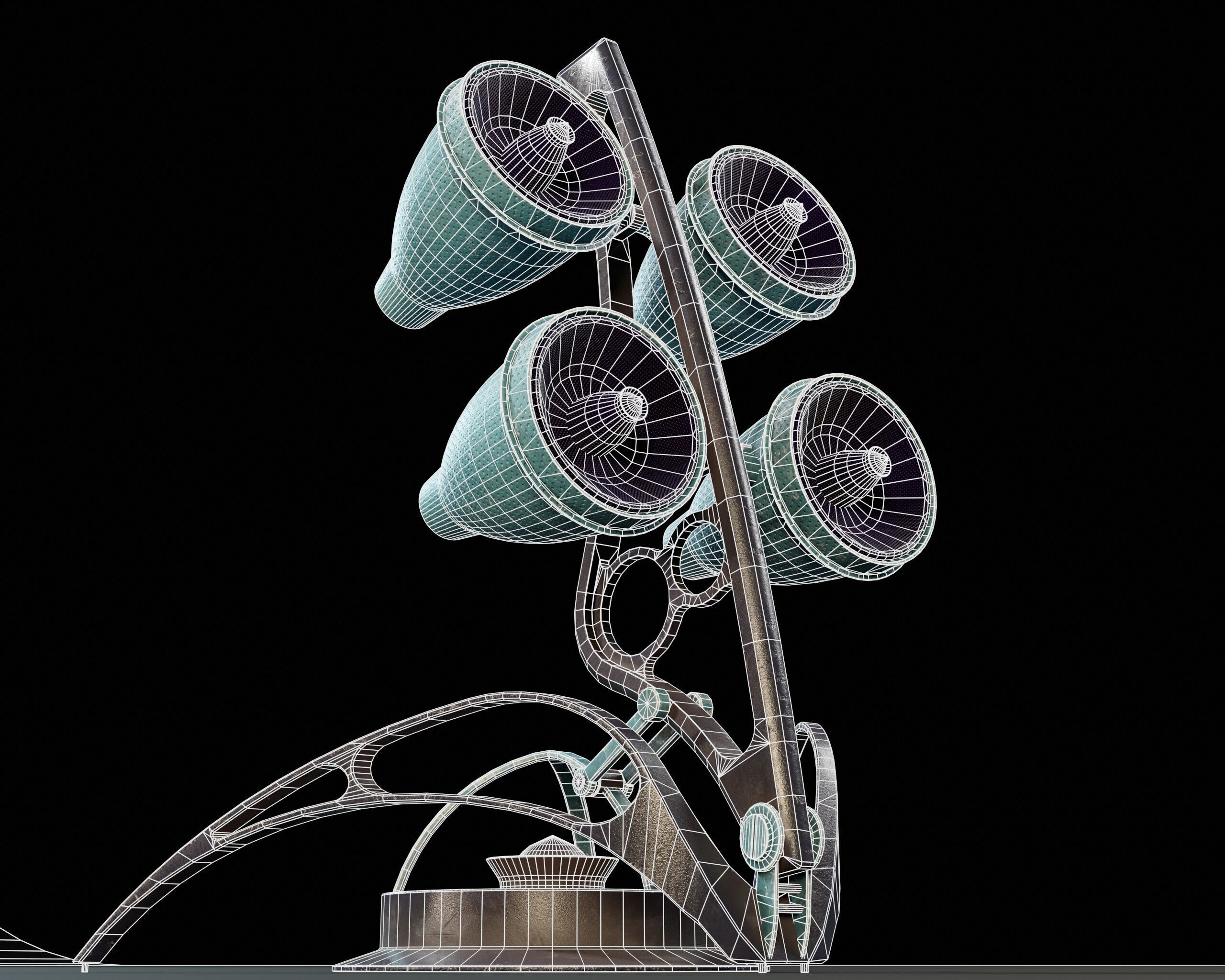 Sci-Fi Nova Wireless Speaker Low-poly 3D model_5