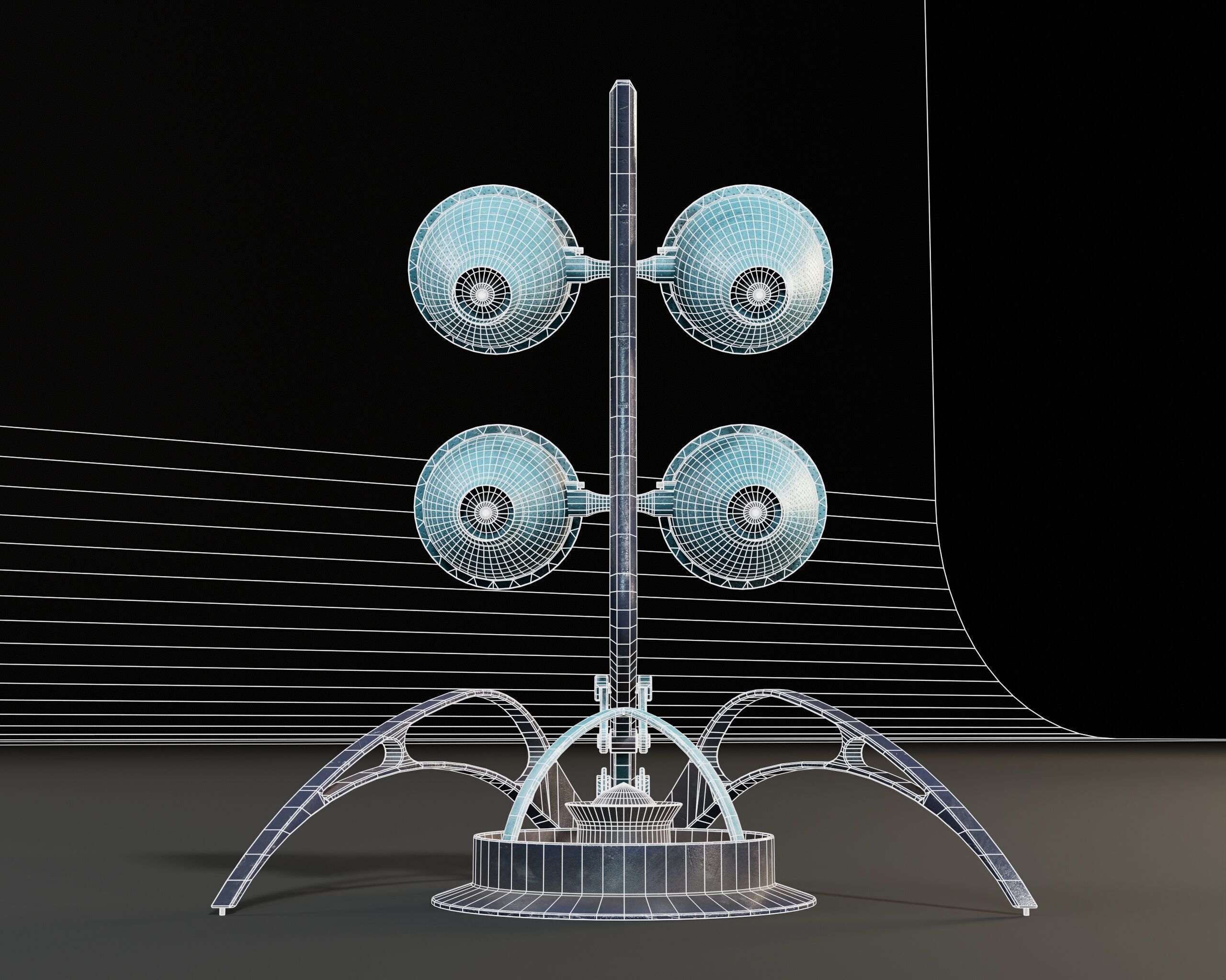 Sci-Fi Nova Wireless Speaker Low-poly 3D model_17