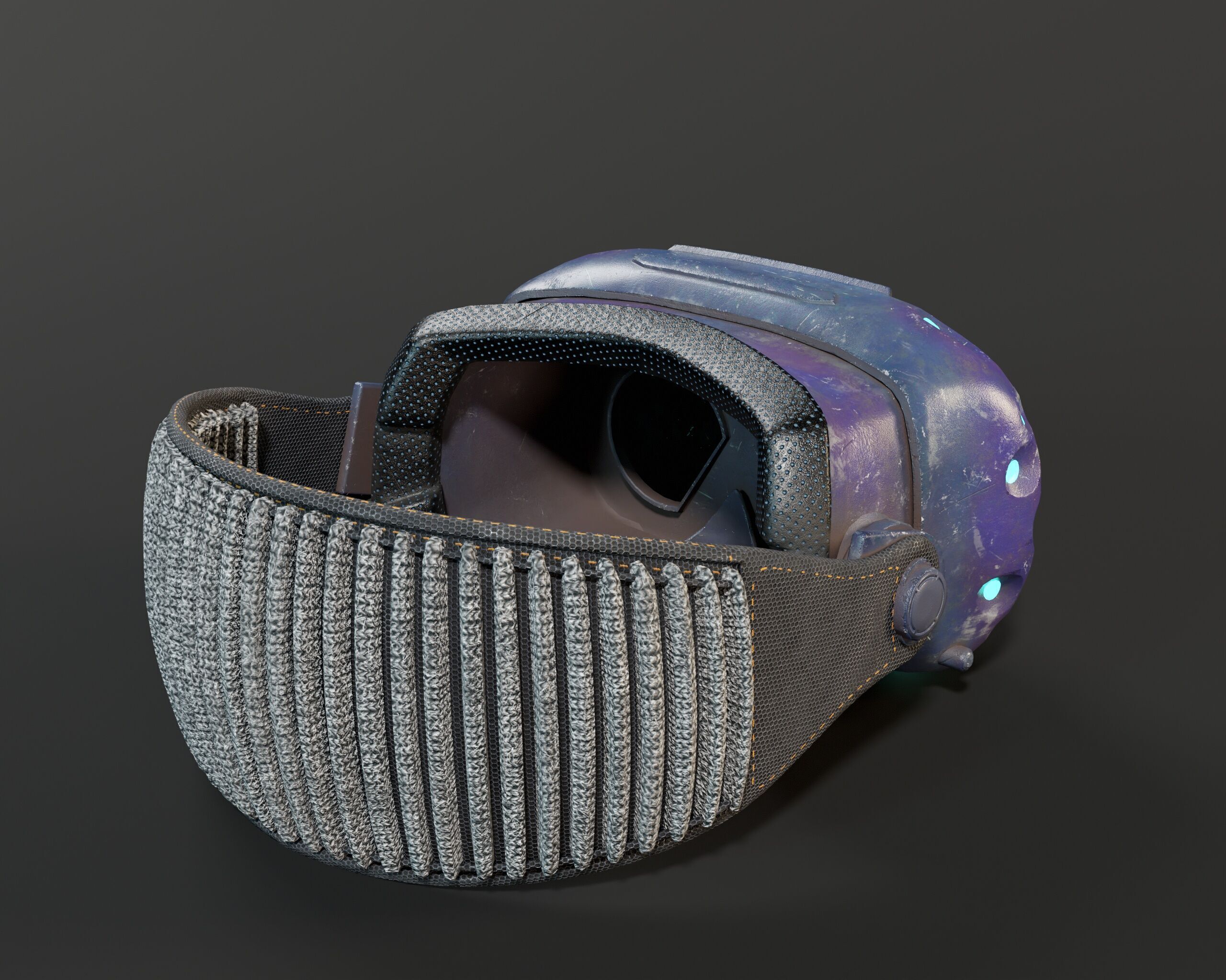 Sci-Fi Nano Hacker Headset Visor MK1 Low-poly 3D model_9