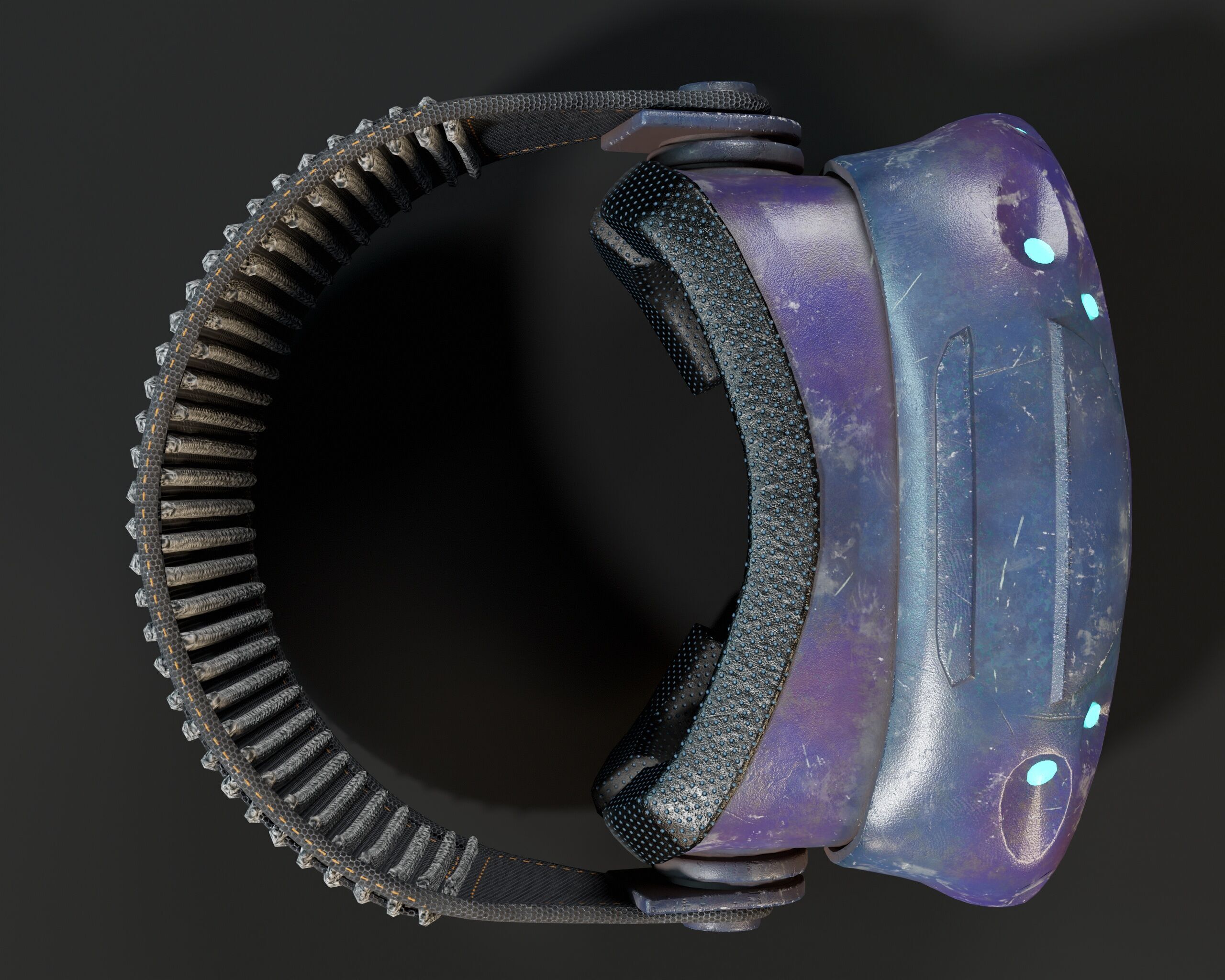 Sci-Fi Nano Hacker Headset Visor MK1 Low-poly 3D model_18