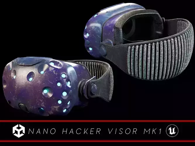 Sci-Fi Nano Hacker Headset Visor MK1 Low-poly 3D model