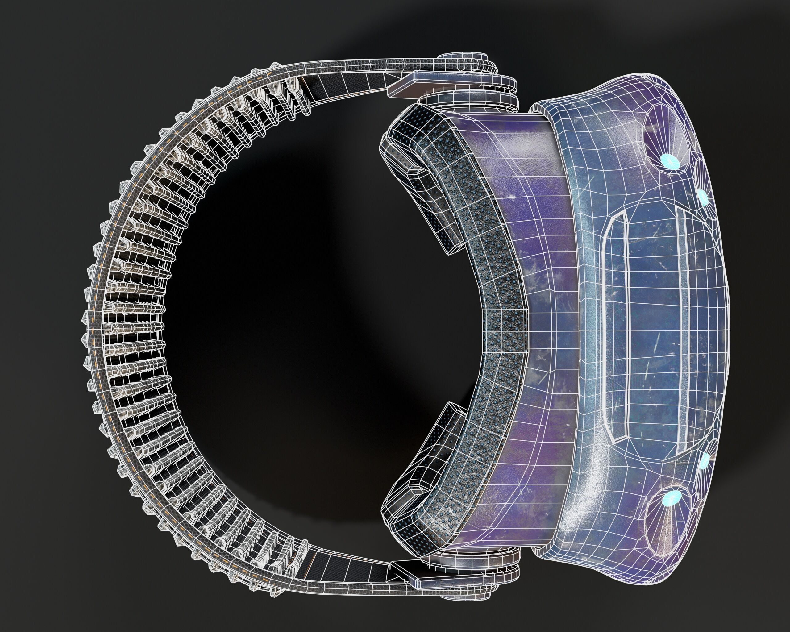 Sci-Fi Nano Hacker Headset Visor MK1 Low-poly 3D model_19