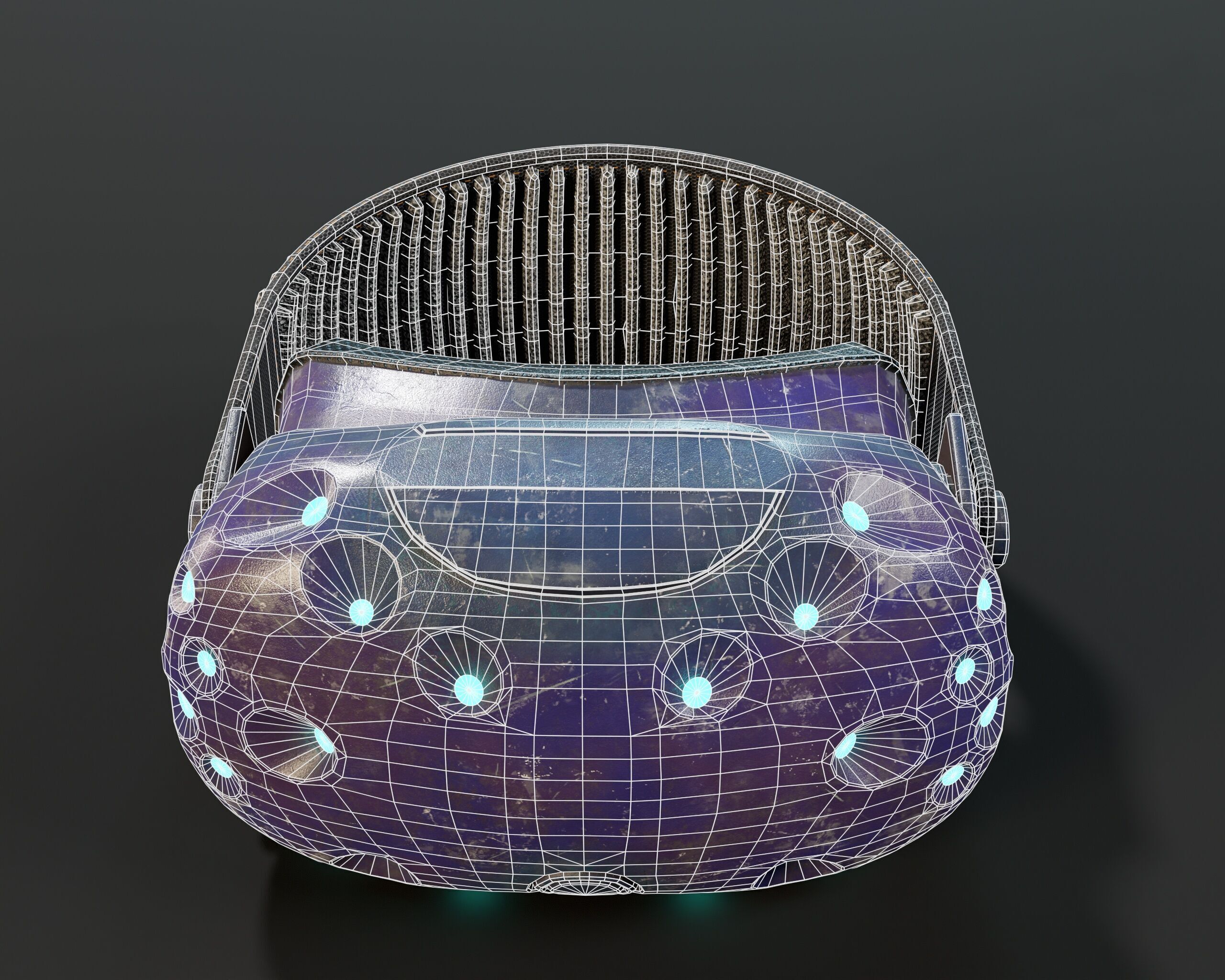 Sci-Fi Nano Hacker Headset Visor MK1 Low-poly 3D model_5