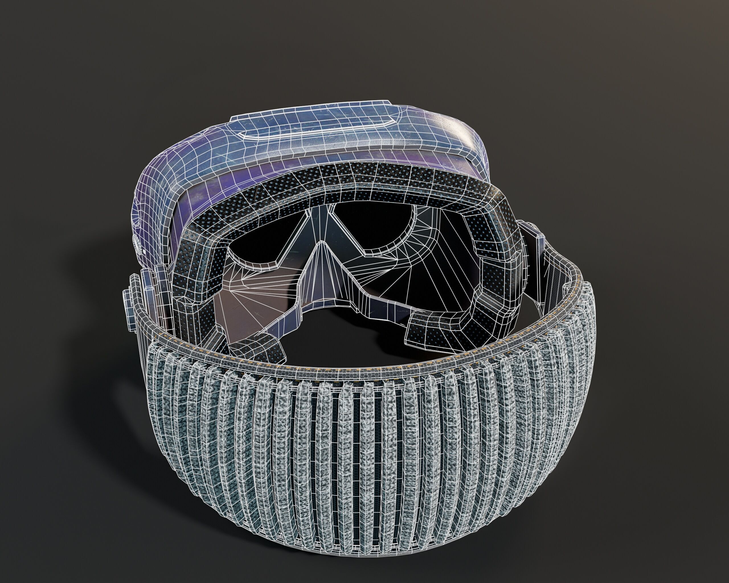Sci-Fi Nano Hacker Headset Visor MK1 Low-poly 3D model_11