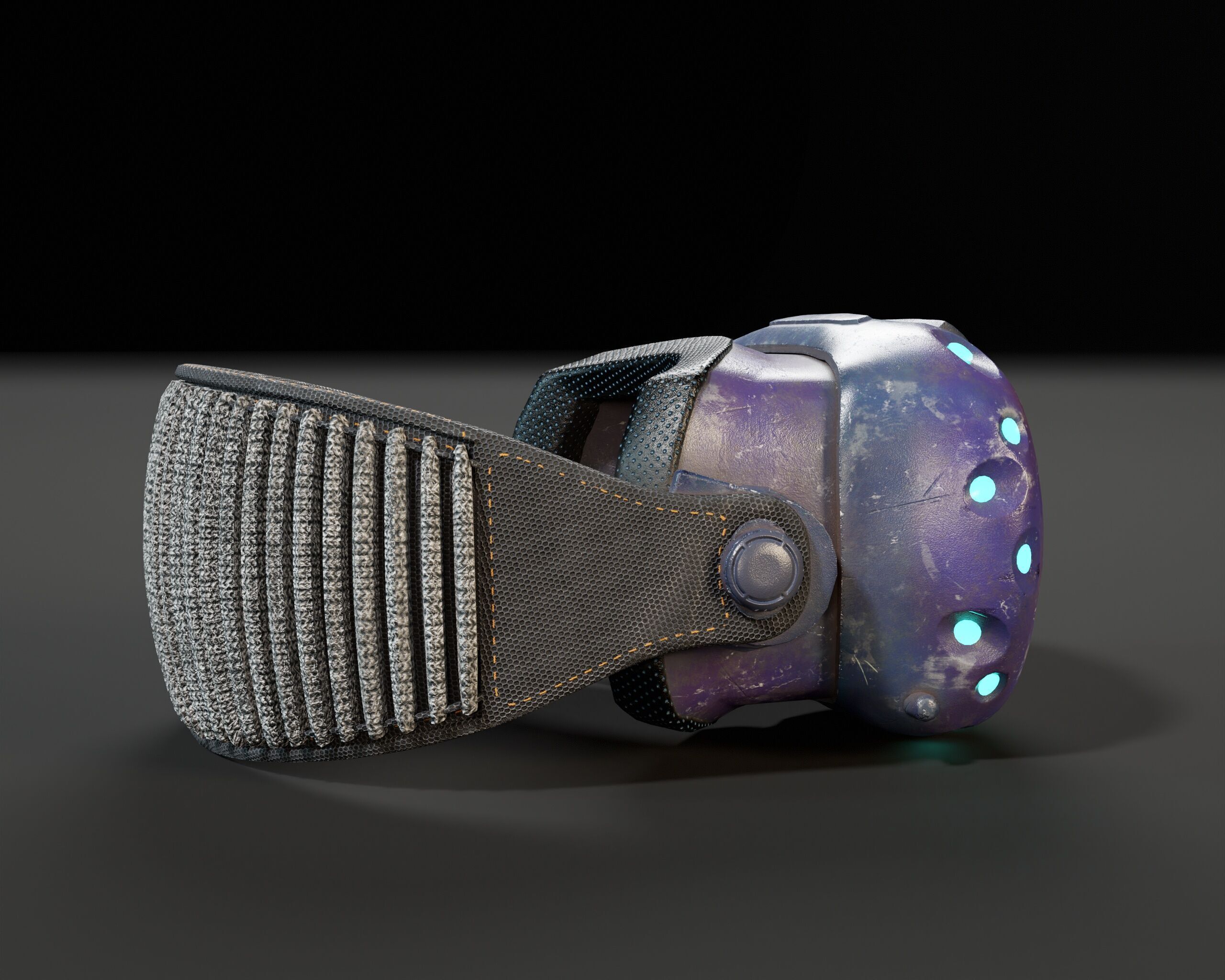 Sci-Fi Nano Hacker Headset Visor MK1 Low-poly 3D model_7