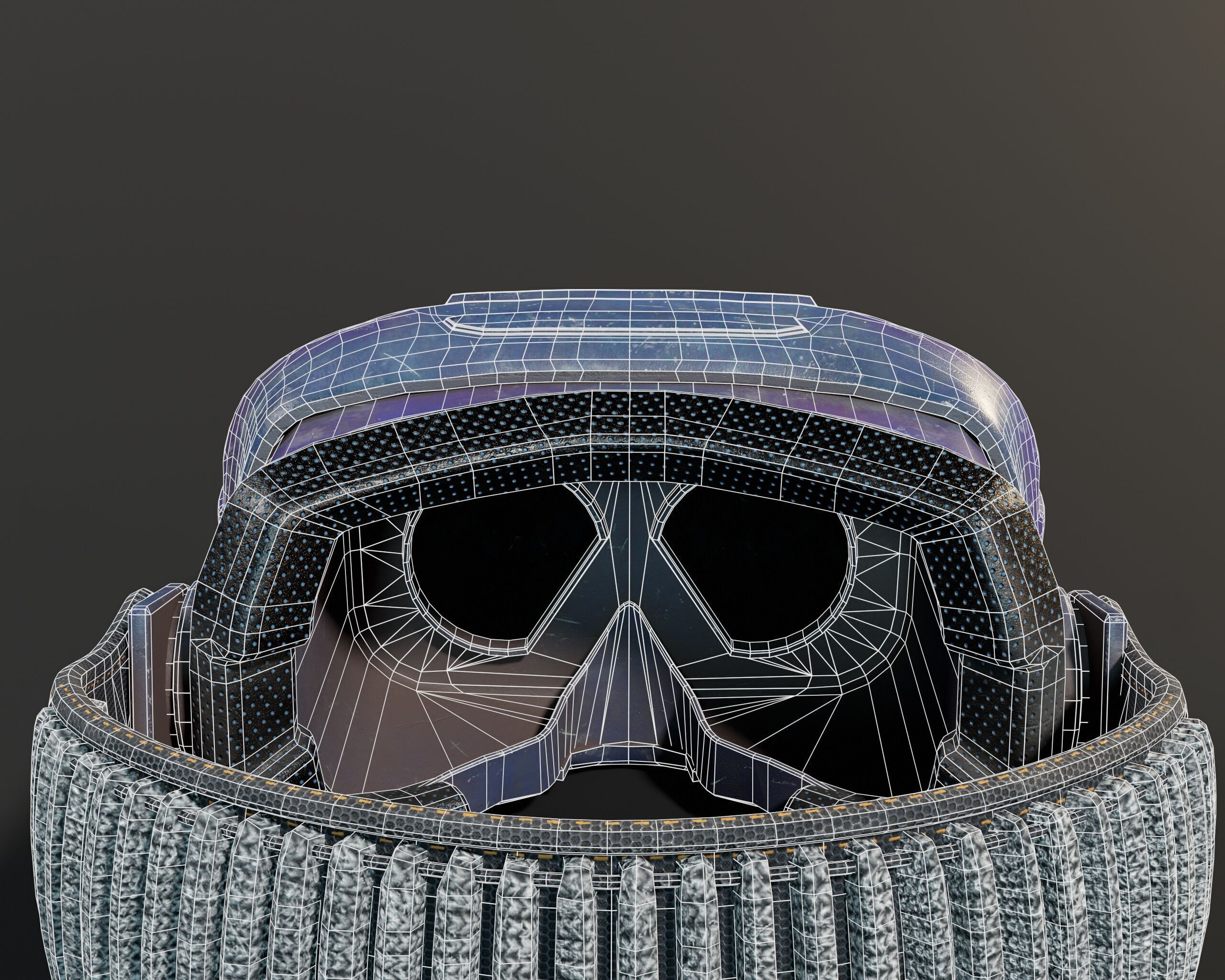 Sci-Fi Nano Hacker Headset Visor MK1 Low-poly 3D model_16