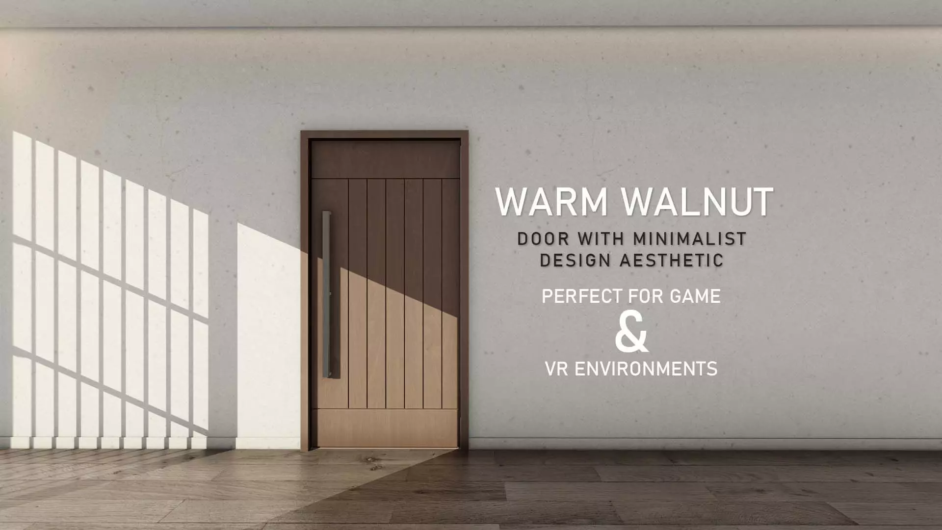 Warm Walnut Door with Minimalist Design Aesthetic 18 Low-poly 3D model_0