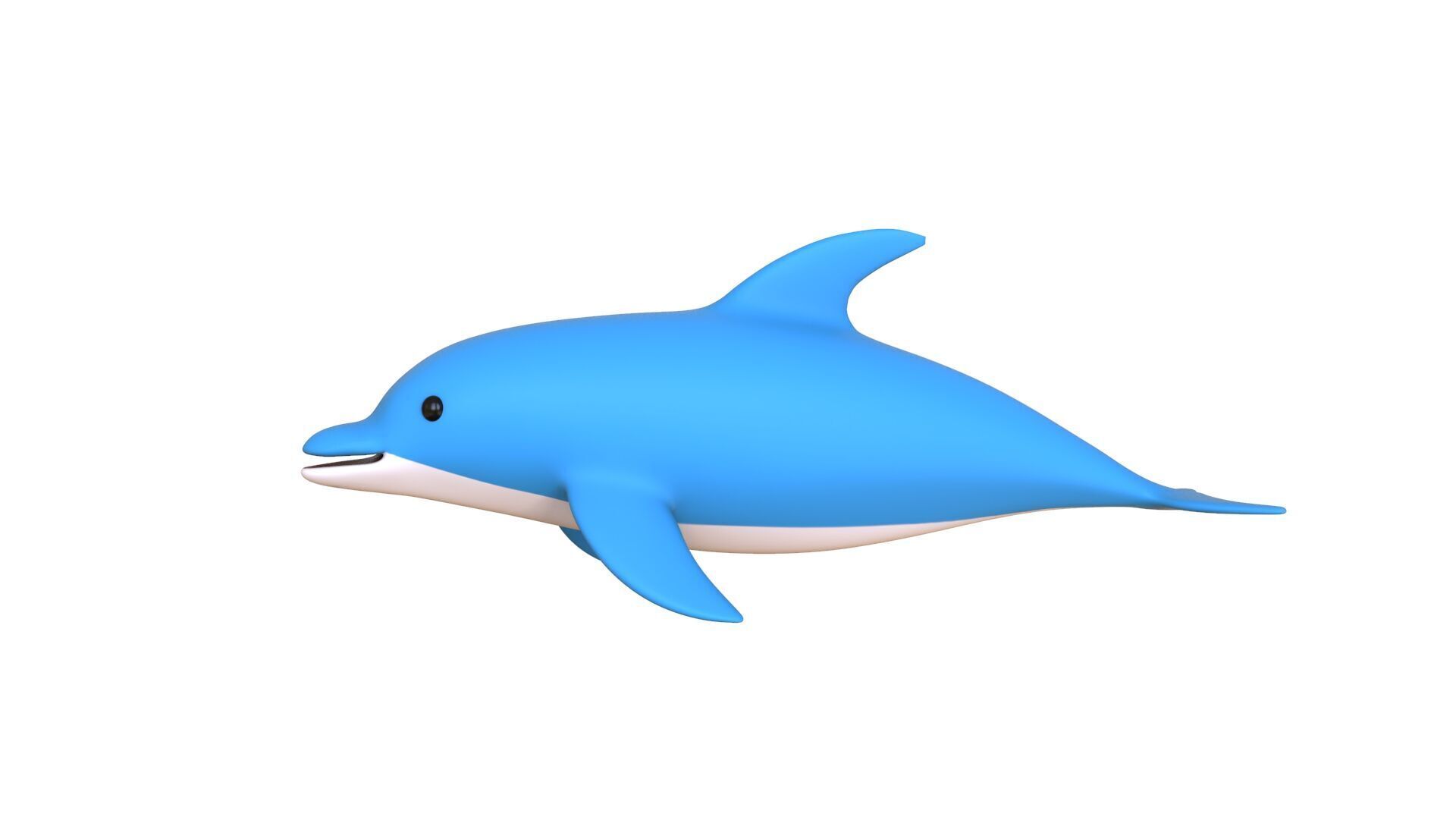 Low Poly - Cartoon Dolphin 2 Rigged  Low-poly 3D model_6