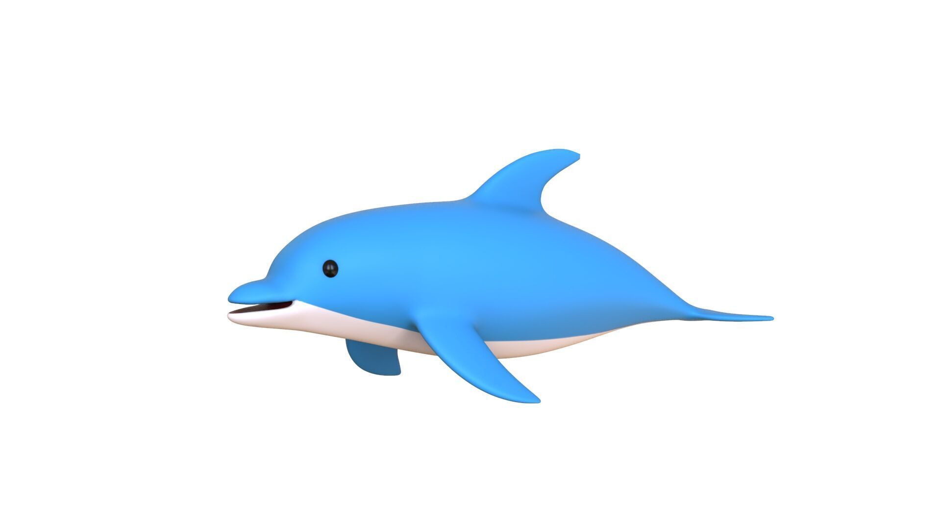 Low Poly - Cartoon Dolphin 2 Rigged  Low-poly 3D model_20