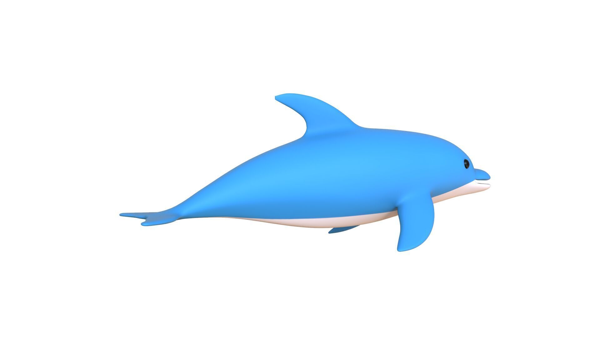 Low Poly - Cartoon Dolphin 2 Rigged  Low-poly 3D model_13