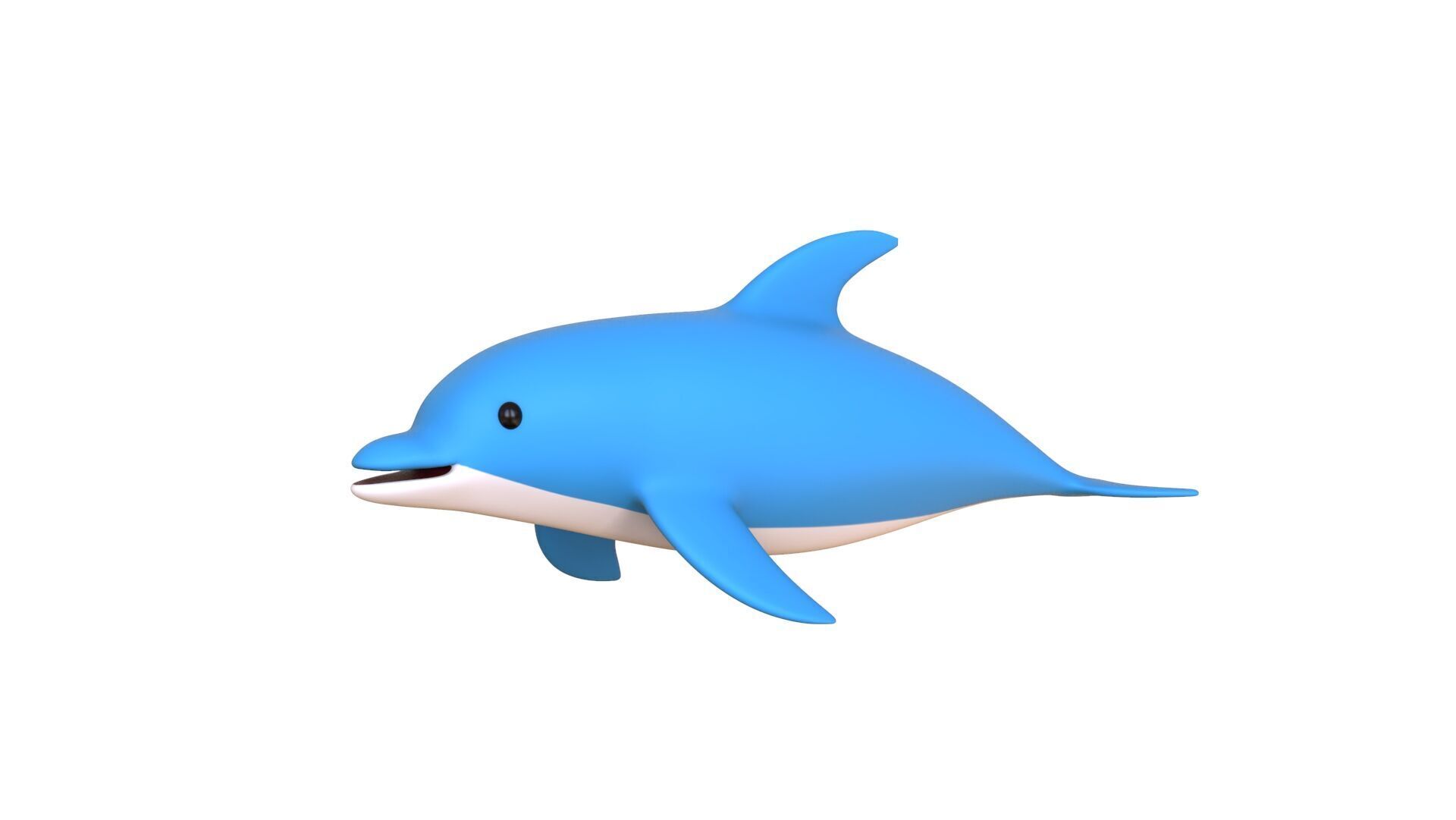 Low Poly - Cartoon Dolphin 2 Rigged  Low-poly 3D model_5