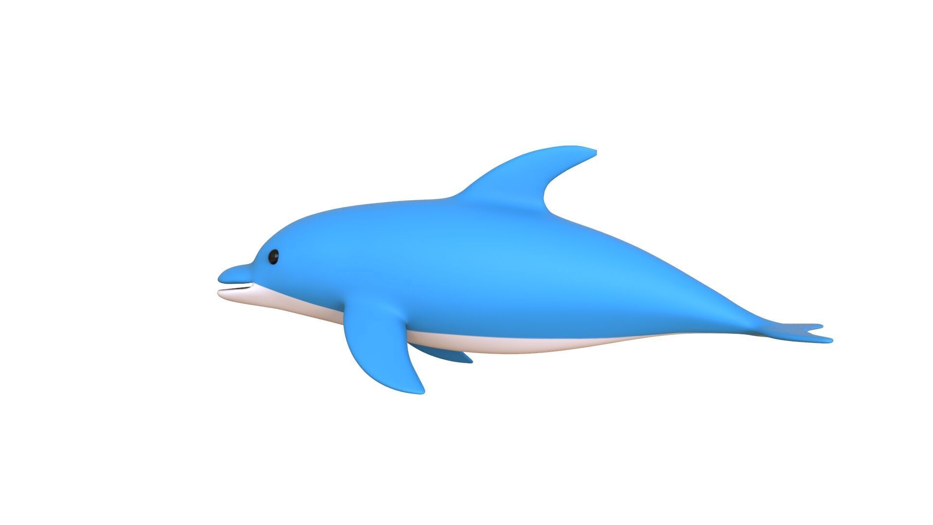 Low Poly - Cartoon Dolphin 2 Rigged  Low-poly 3D model_7