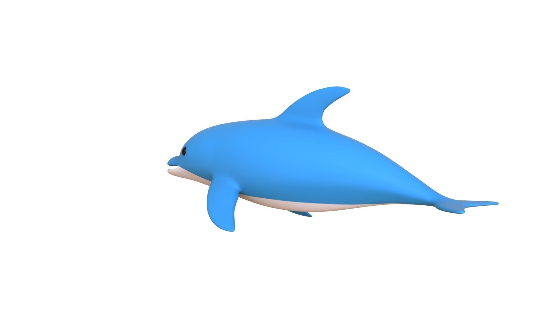 Low Poly - Cartoon Dolphin 2 Rigged  Low-poly 3D model_8