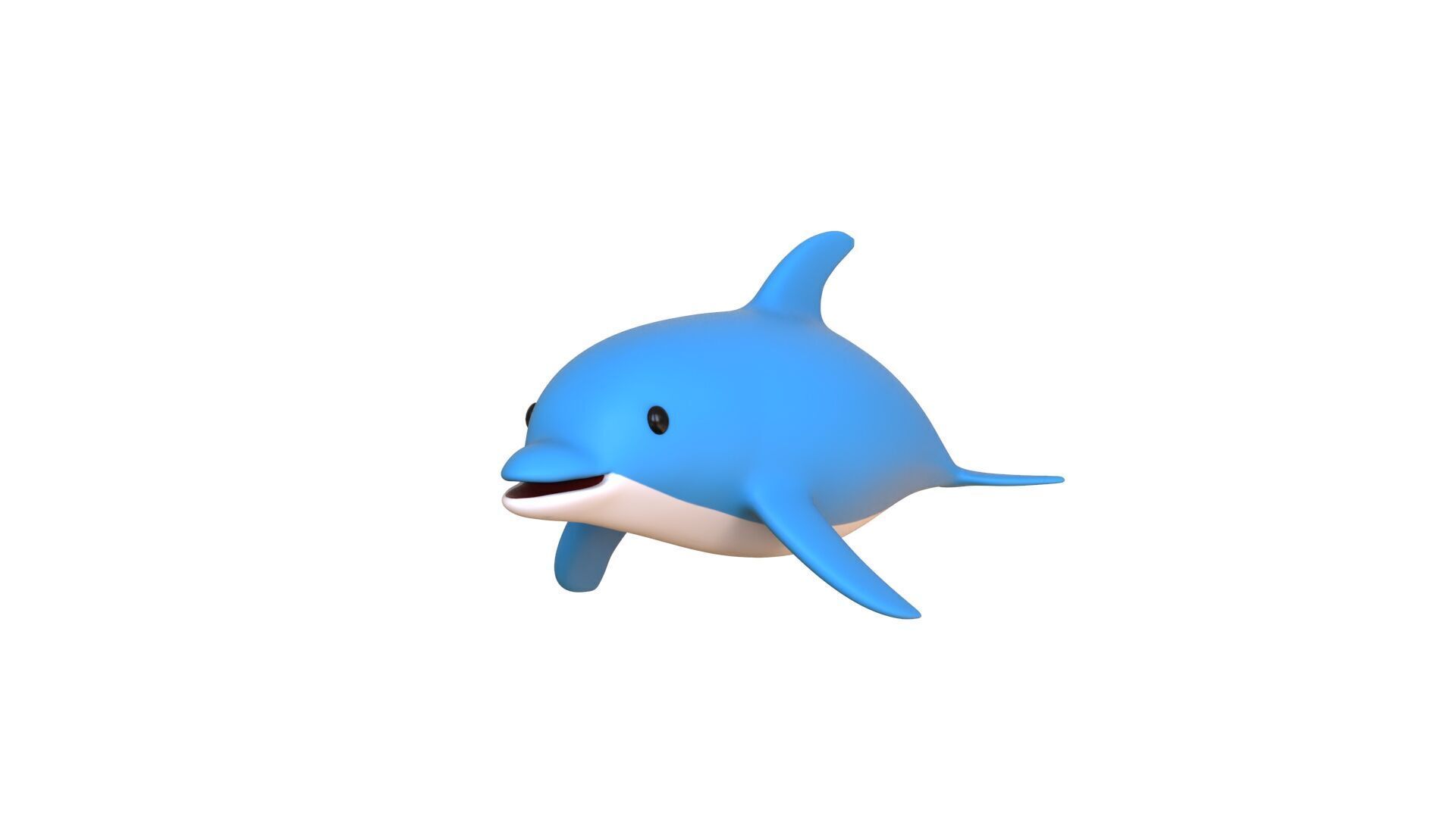 Low Poly - Cartoon Dolphin 2 Rigged  Low-poly 3D model_19