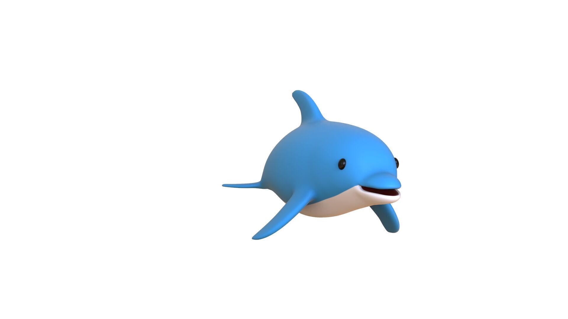 Low Poly - Cartoon Dolphin 2 Rigged  Low-poly 3D model_17