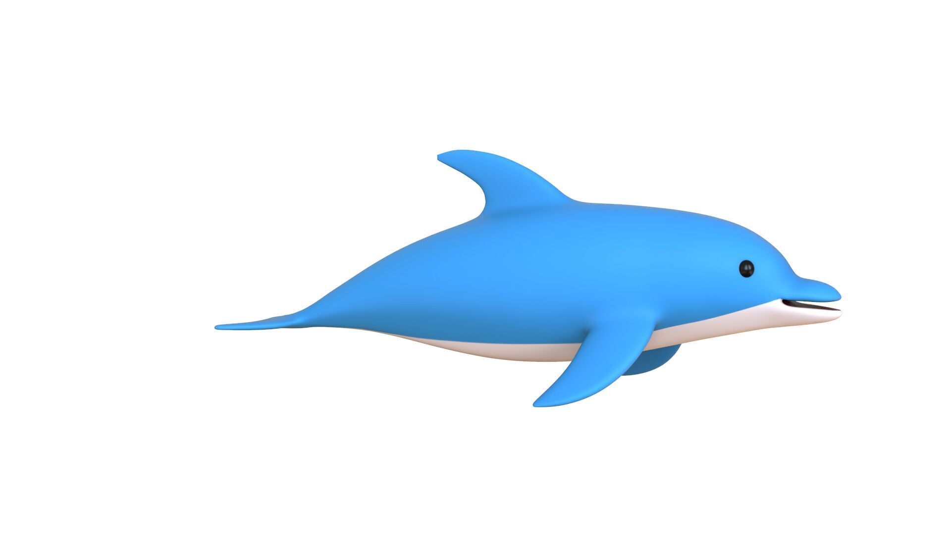 Low Poly - Cartoon Dolphin 2 Rigged  Low-poly 3D model_15