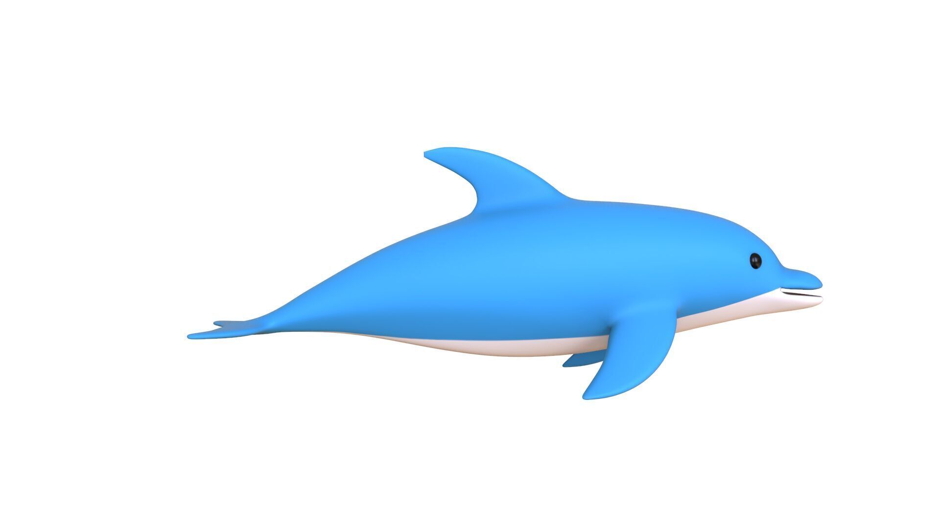 Low Poly - Cartoon Dolphin 2 Rigged  Low-poly 3D model_14