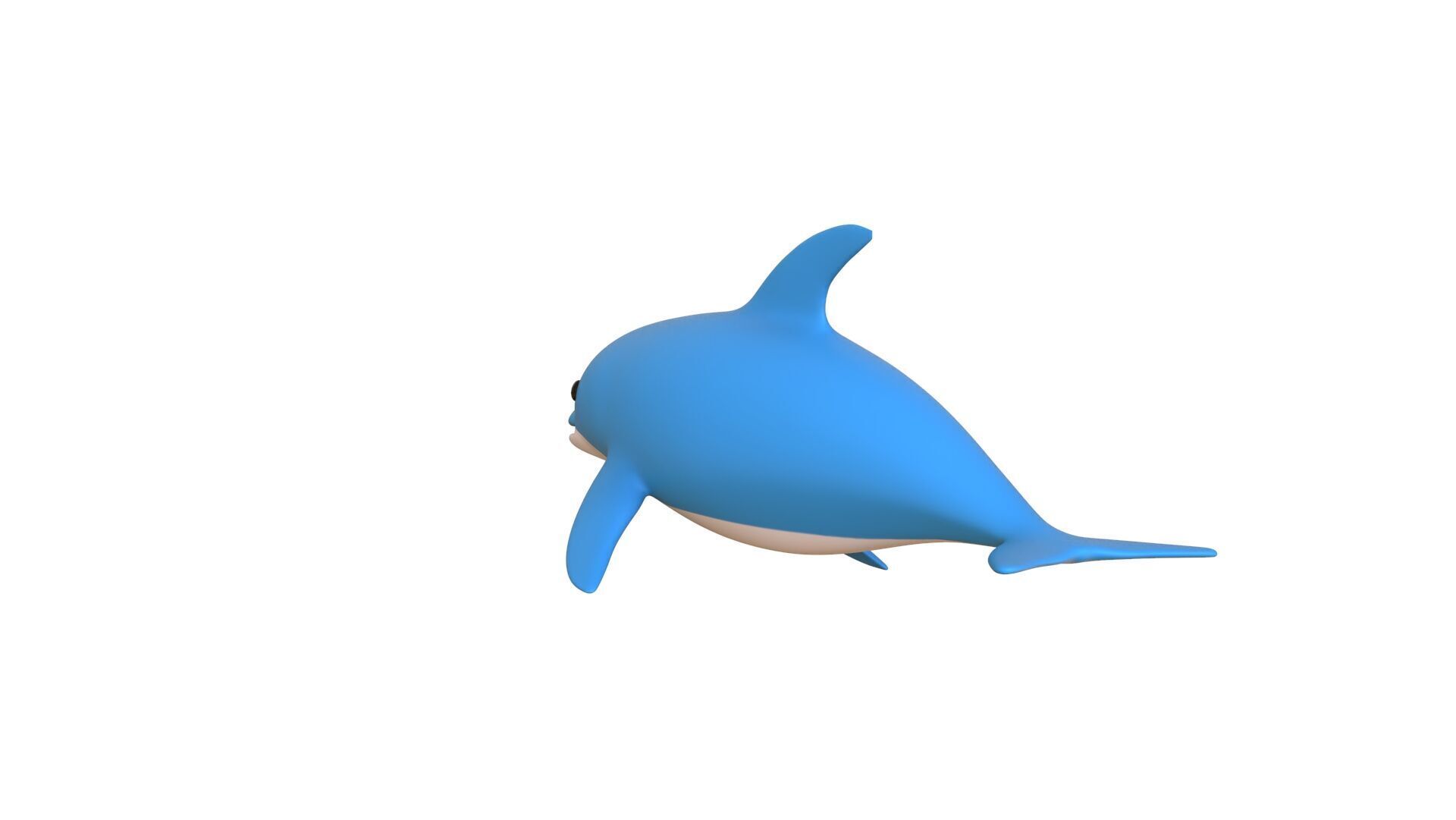 Low Poly - Cartoon Dolphin 2 Rigged  Low-poly 3D model_9