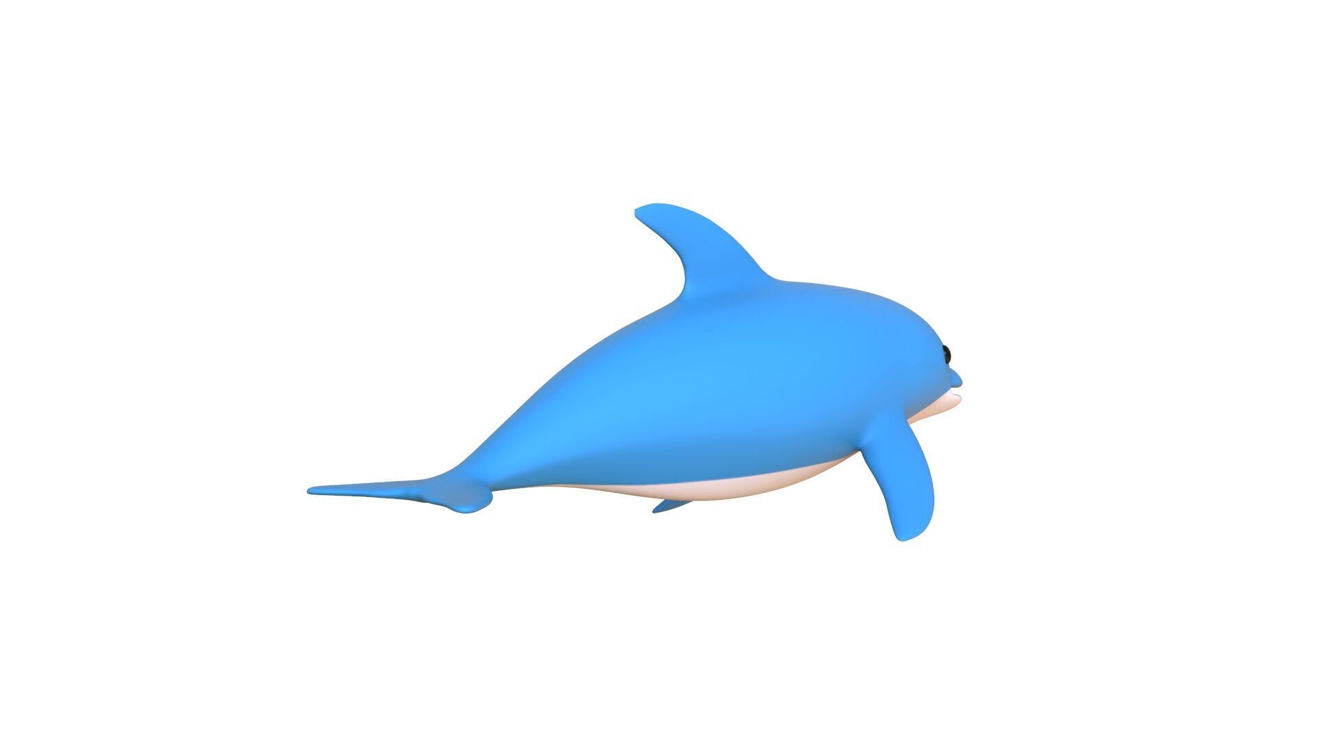 Low Poly - Cartoon Dolphin 2 Rigged  Low-poly 3D model_12